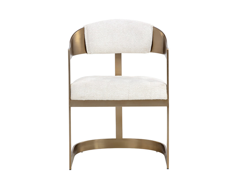 Beaumont Modern Dining Armchair - Upholstered Fabric Seat, Sturdy Wooden Legs - Perfect for Kitchen, Dining Room, Breakfast Nook & Small Space Decor