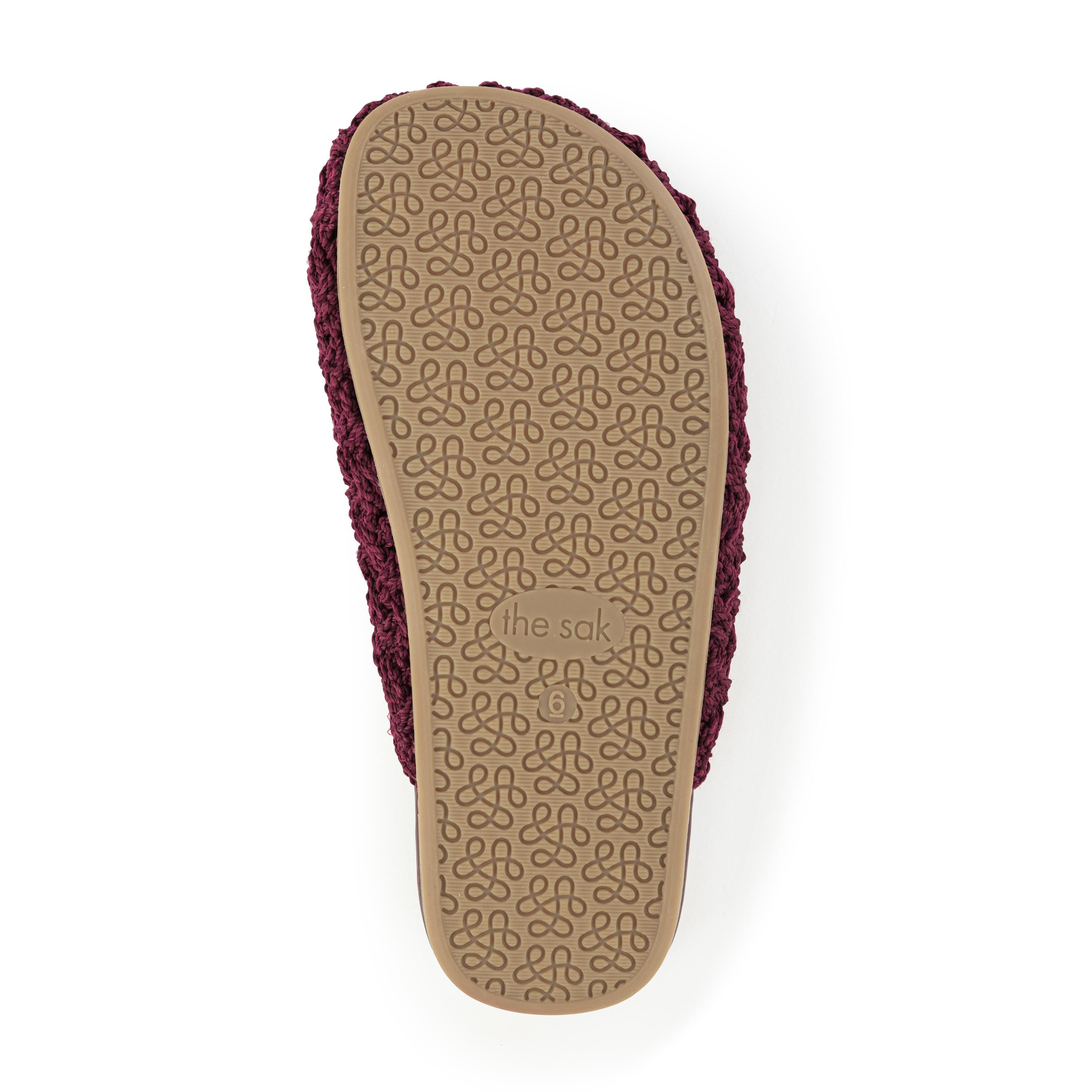 Handmade Crochet Bolinas Clogs - Black Cherry Cozy Weave Comfortable Slip-On Shoes for Women | Perfect for Home, Beach & Casual Wear
