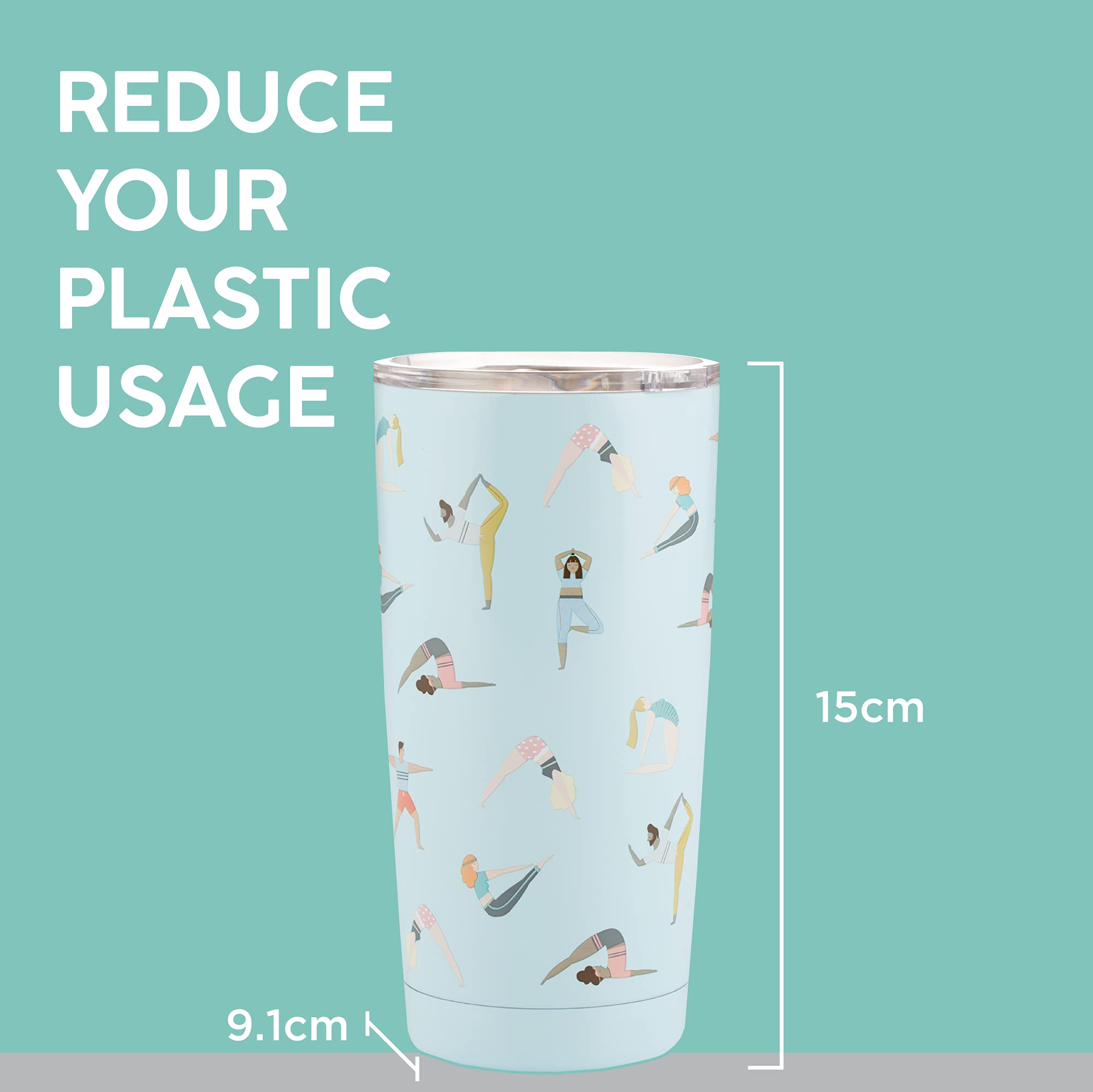 Typhoon PURE Collection 20.3oz Insulated Tumbler with Lid - Stainless Steel Vacuum Flask for Hot & Cold Drinks - Perfect for Gym, Hiking, Office & Outdoor Activities