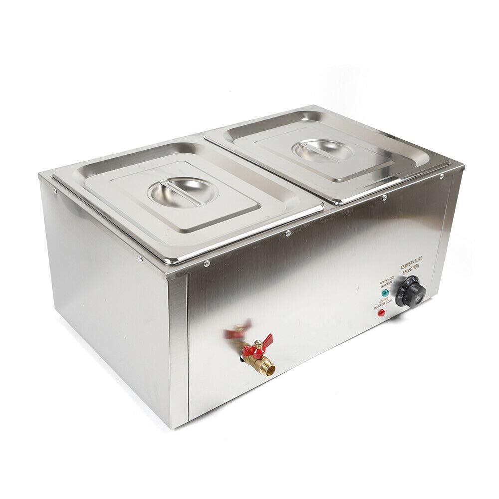 Electric Buffet Server Food Warmer - 2 Pan Stainless Steel Buffet Warmer with Lids, 850W 110V Table Steamer for Catering, Restaurants, Parties & Events - Perfect for Buffets, Banquets, and Large Gatherings