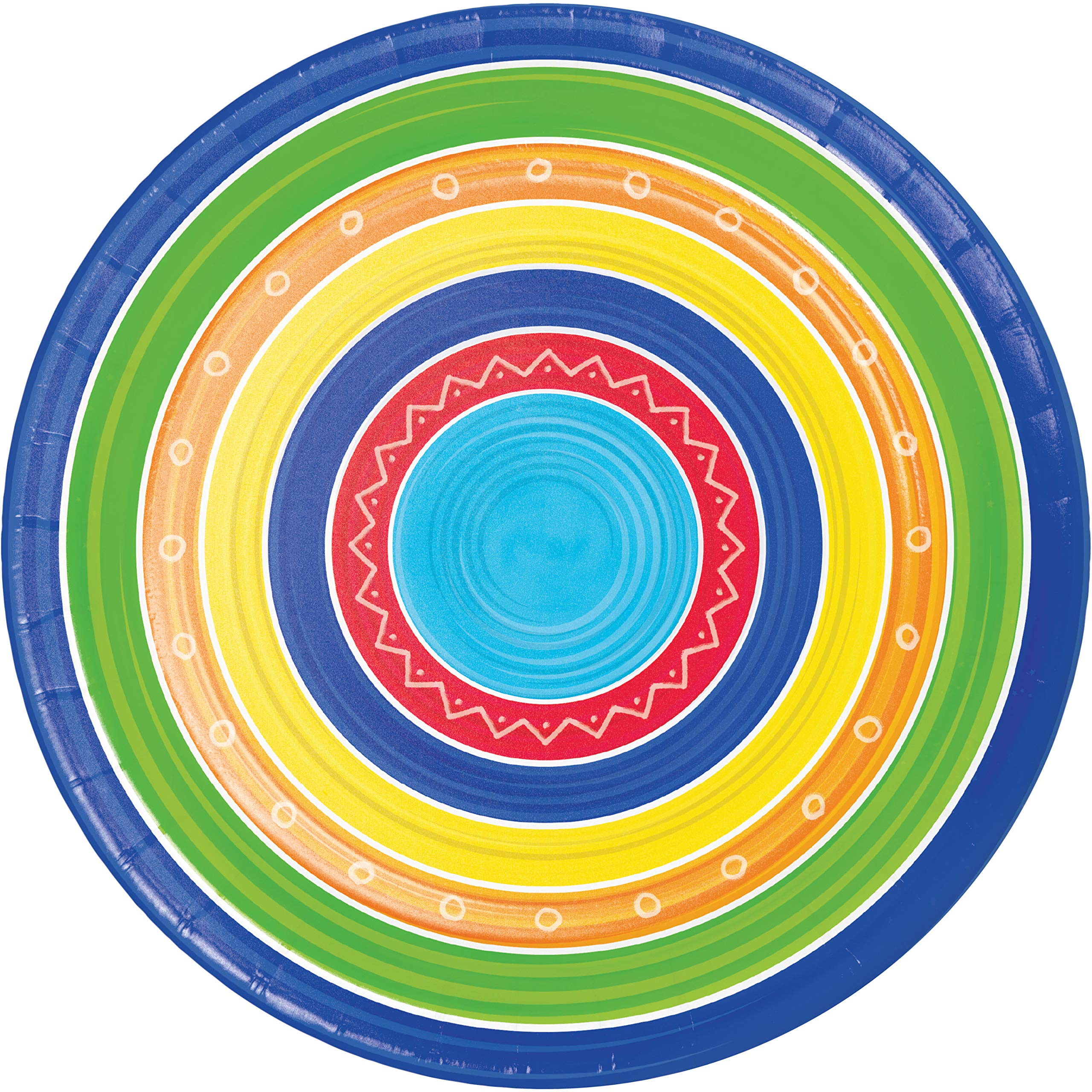 Creative Converting Summer Paper Plates 9 Inch - Colorful Disposable Party Plates for BBQs, Picnics & Outdoor Events