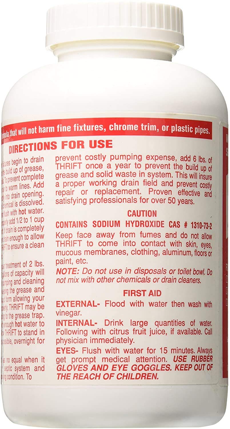 Thrift Marketing GIDDS-TY-0400879 Heavy Duty Drain Cleaner - 2 lb (3-Pack) - Fast Clog Removal for Kitchen Sinks, Bathroom Drains & Shower Pipes