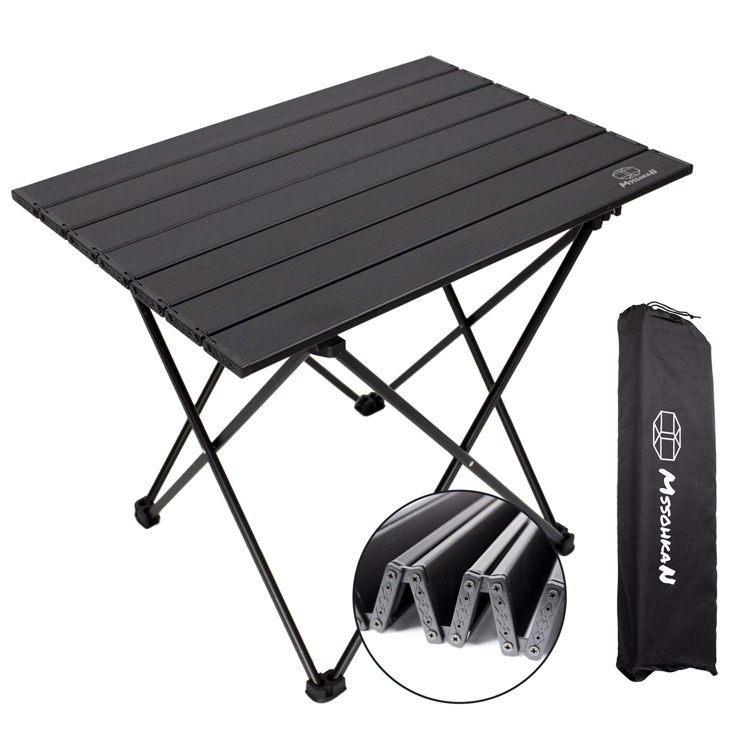 Lightweight Aluminum Folding Camping Table - Portable Side Table for Outdoor, Hiking, Picnics, BBQ, Beach & Kitchen Use with Carry Bag - Perfect for Camping, Backpacking & Dining