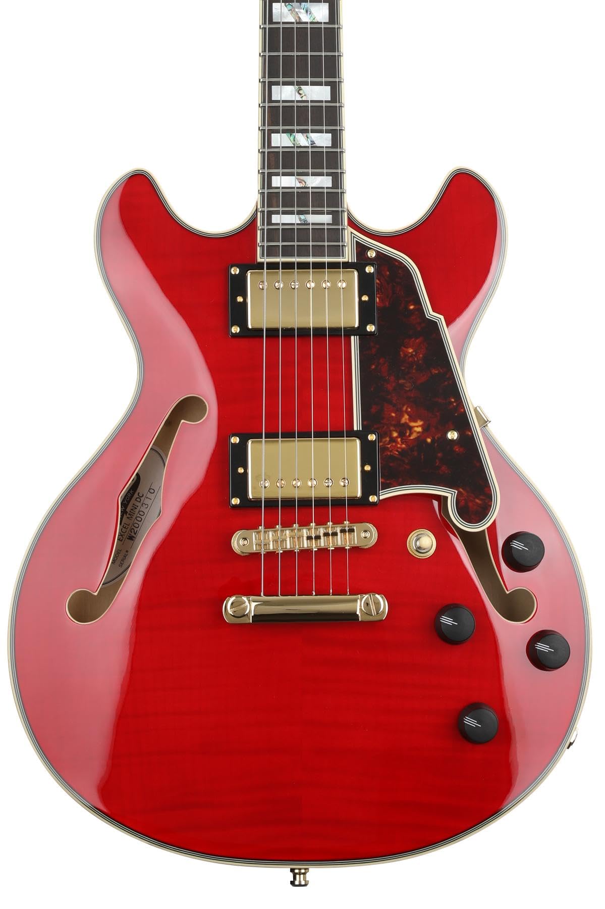 D'Angelico Premier Excel DC Electric-Acoustic 6-String Guitar - Right-Handed, Cherry Sunburst (DAEMINIDCTCHGS) | Perfect for Stage Performances, Studio Recording & Home Practice