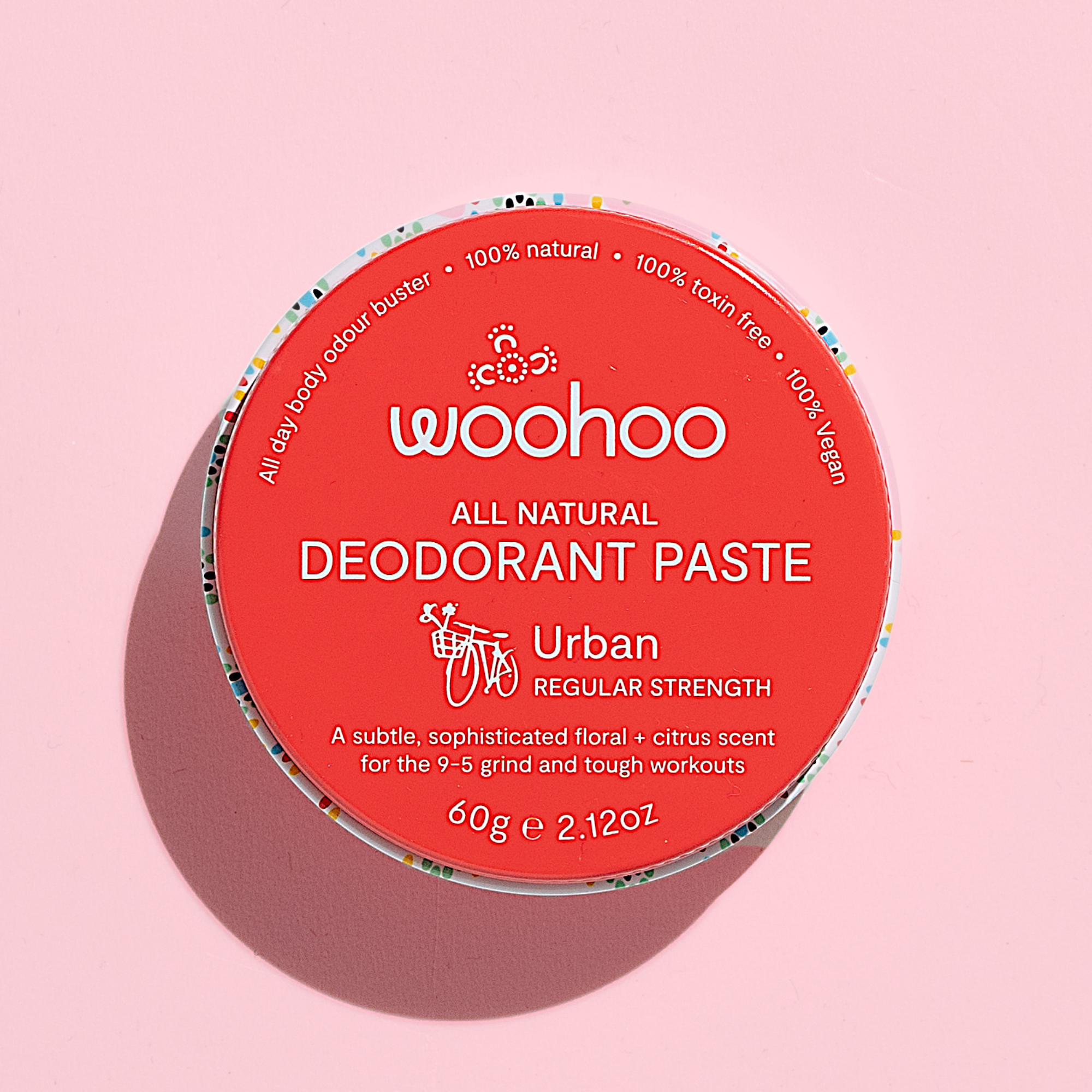 Woohoo All Natural Deodorant Paste for Men & Women - 60g Urban Scent | Aluminum-Free, Cruelty-Free | Perfect for Gym, Work & Daily Freshness