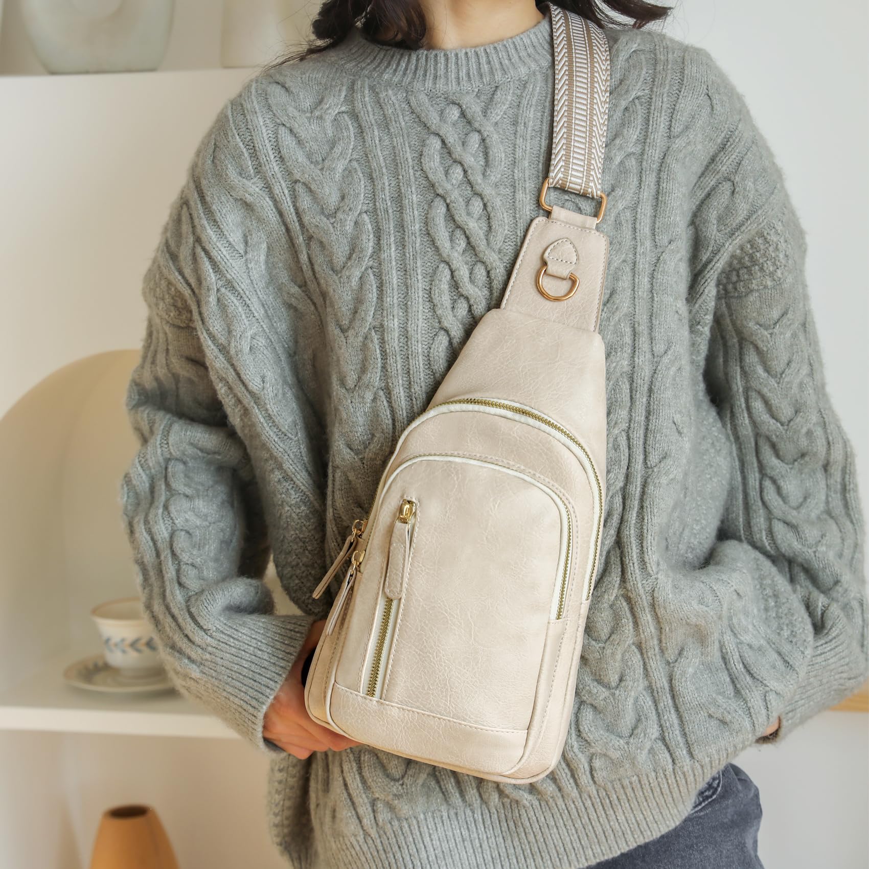 Seoky Women's Leather Crossbody Bag - Small Sling Shoulder Bag for Travel, Work & Daily Use | Stylish & Lightweight Purse for Outfits, Shopping & Weekend Getaways