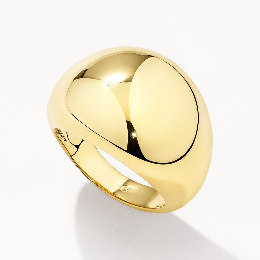 Gold Ball Dome Ring - Elegant Stackable Jewelry for Women, Perfect for Everyday Wear & Special Occasions