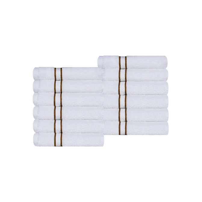Premium 12-Piece Turkish Cotton Face Towel Set - Ultra Soft, Highly Absorbent & Quick-Drying - Perfect for Spa, Gym, Travel & Daily Skincare Routine