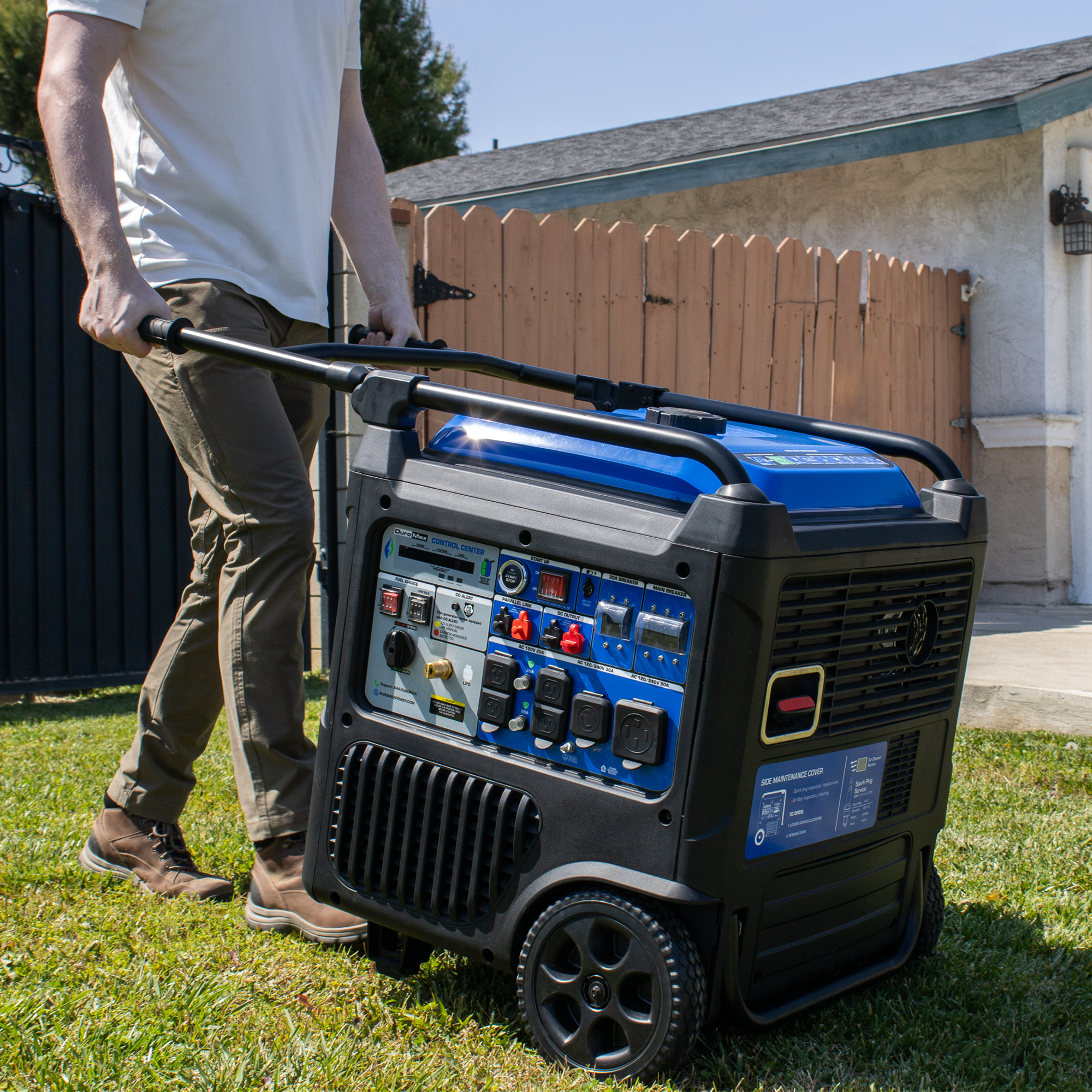 11,000W Dual Fuel Portable Inverter Generator with CO Detection - Perfect for Camping, RV Trips & Emergency Power Backup