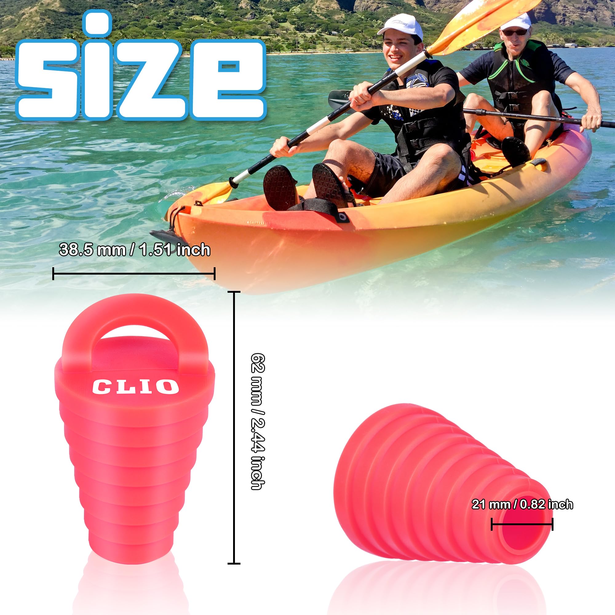 12 Pcs Silicone Kayak Scupper Plugs Kit - Drain Hole Stoppers for Kayak, Canoe & Boat - Waterproof Protection for Fishing, Paddling & Water Sports