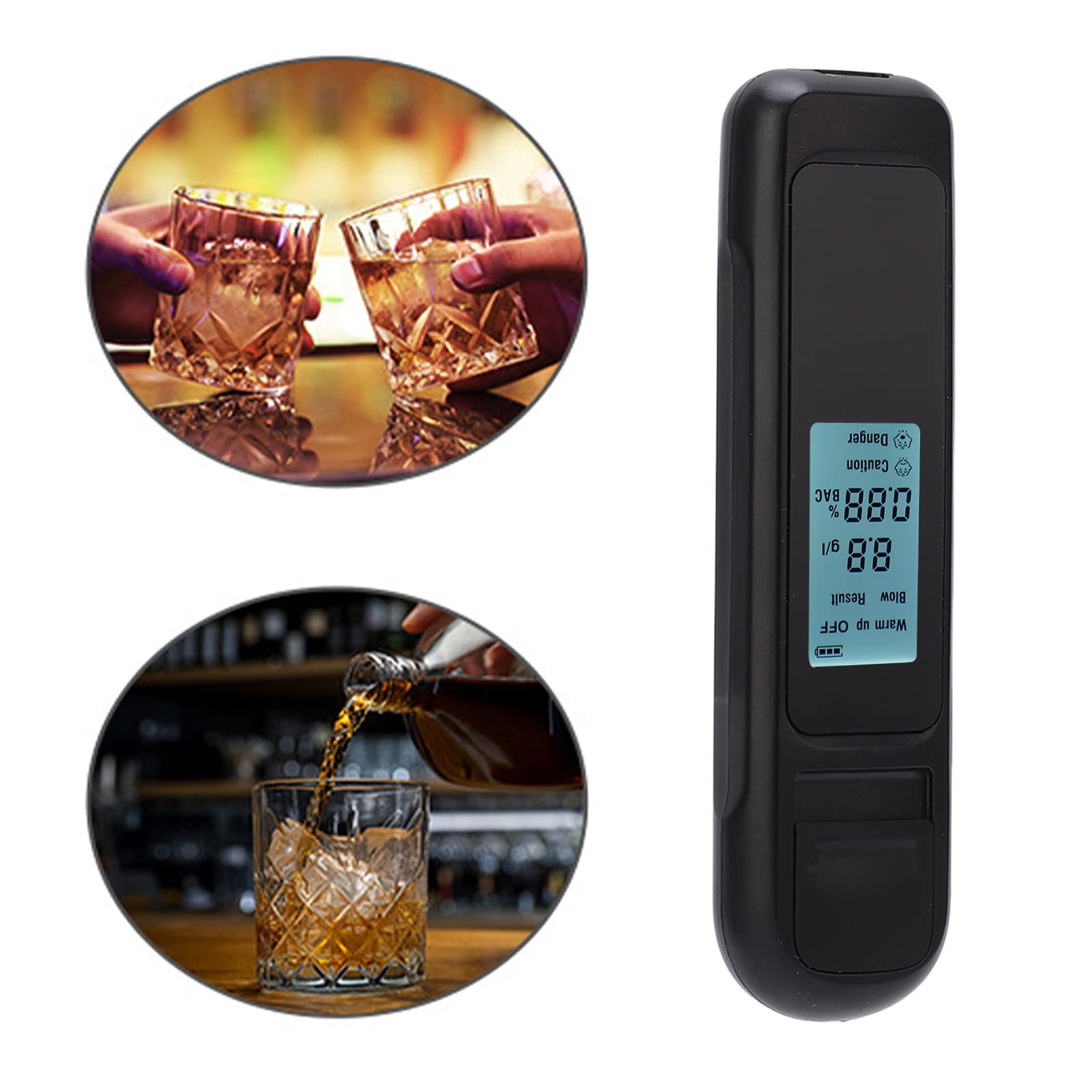 Fafeicy Portable Pocket Keychain Alcohol Tester - Professional Breathalyzer with LED Digital Display for Accurate BAC Testing | Perfect for Personal Safety, Night Out, and Workplace Sobriety Checks