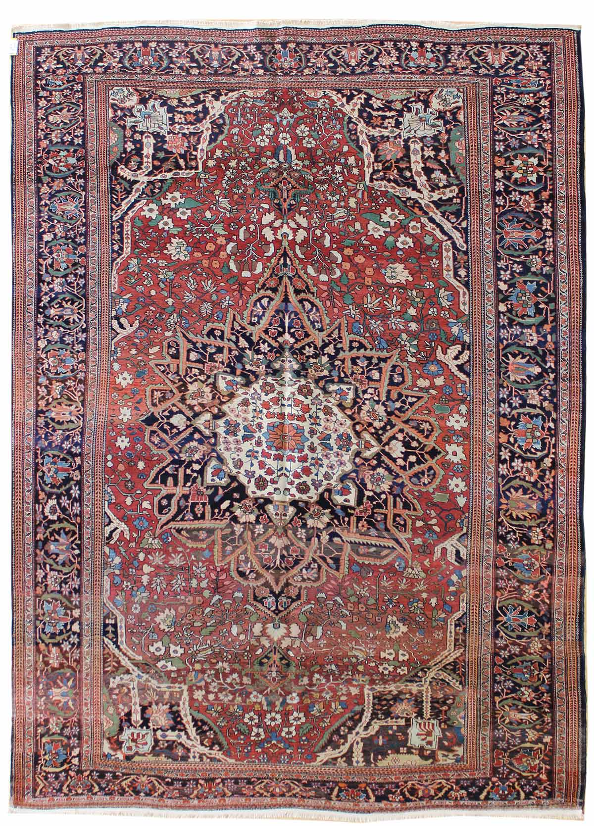 Antique Sarouk Handwoven Traditional Persian Rug - JF4414 | Vintage Home Decor for Living Room, Bedroom & Office