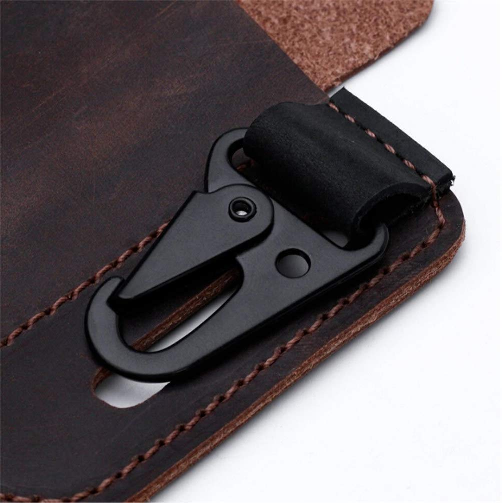 EDC Leather Sheath Organizer - Premium Leather Belt Loop Waist Multitool Sheath with Key Holder & Pen Slot - Compact Flashlight & Mini Tools Pouch for Outdoor, Camping, Hiking & Everyday Carry (EDC)