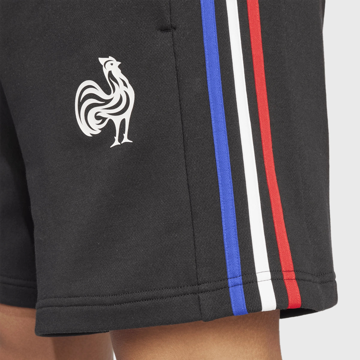 Adidas France Rugby 3 Stripe Shorts for Men - Black Athletic Training Shorts with Side Pockets | Perfect for Rugby, Gym Workouts & Casual Wear