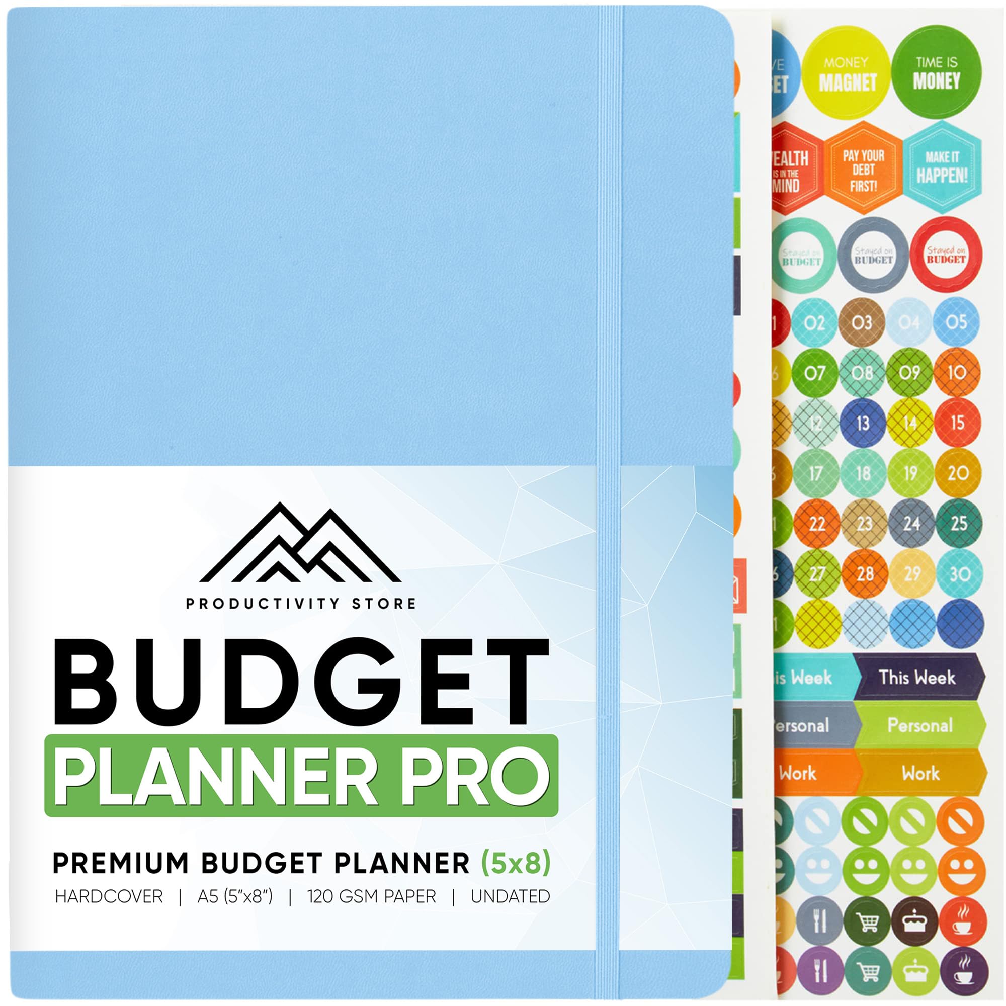 2025 Budget Planner & Expense Tracker - 12-Month Financial Organizer with Monthly Bill Tracker, Debt & Savings Log, Includes Budget Stickers | Perfect for Personal Finance Management, College Students & Home Budgeting | Blue Productivity Planner