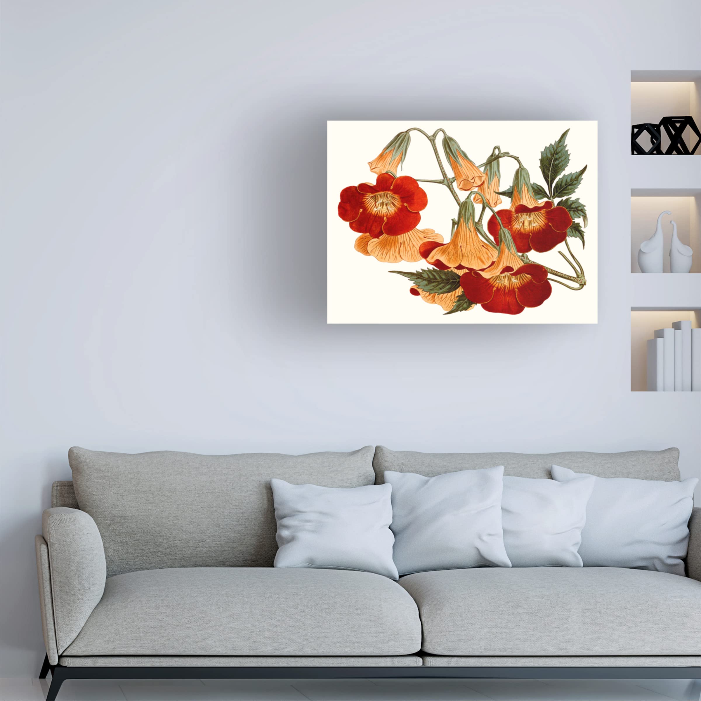 Striking Coral Botanicals IV Canvas Wall Art by Curtis - Modern Floral Home Decor for Living Room, Bedroom & Office