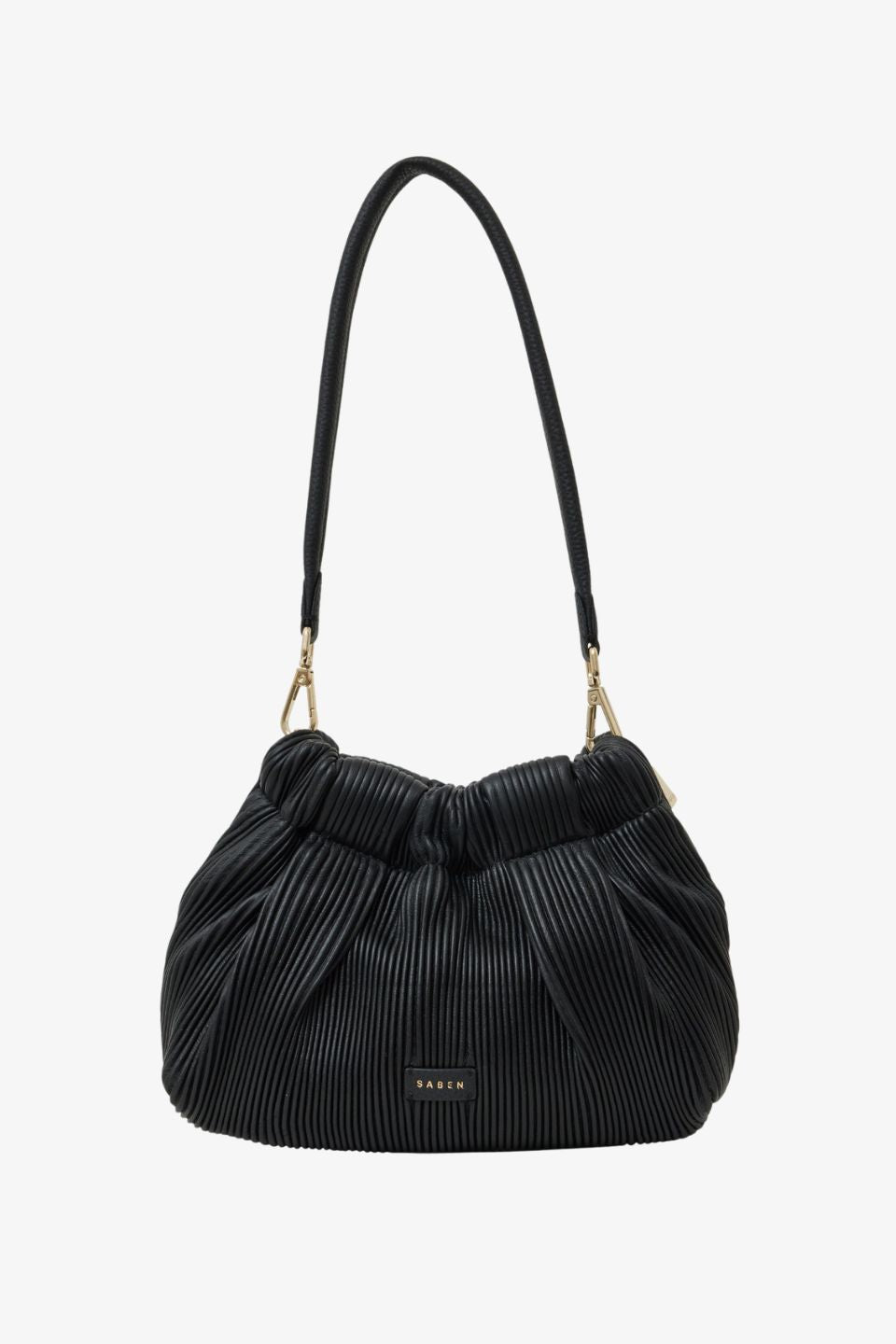 Alexis Pleated Shoulder Bag for Women - Elegant Black Crossbody Purse for Work, Travel & Everyday Use