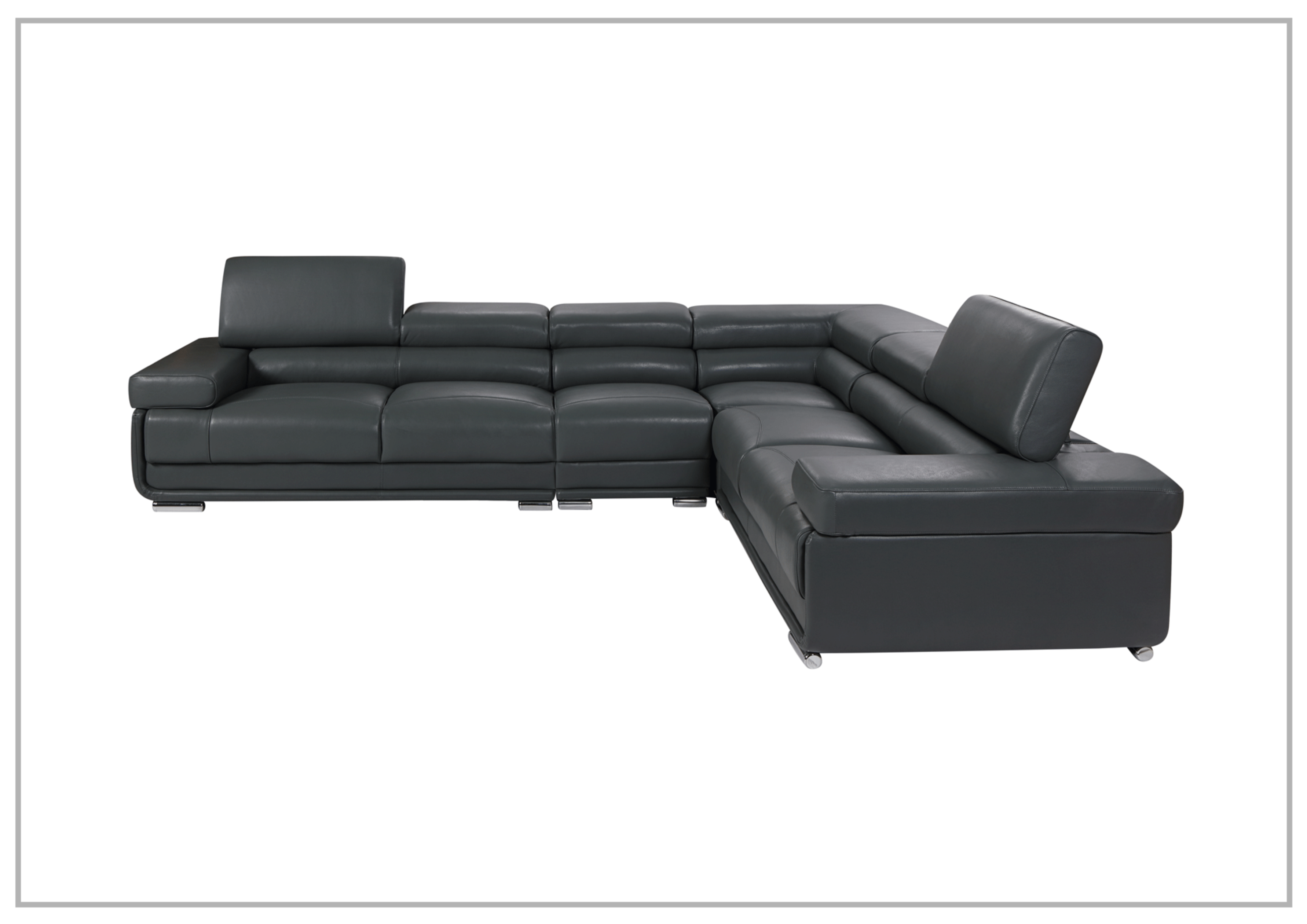 Gio Italia Baxton L-Shaped Leather Sectional Sofa - Modern Corner Couch for Living Room, Home Theater & Office Lounge