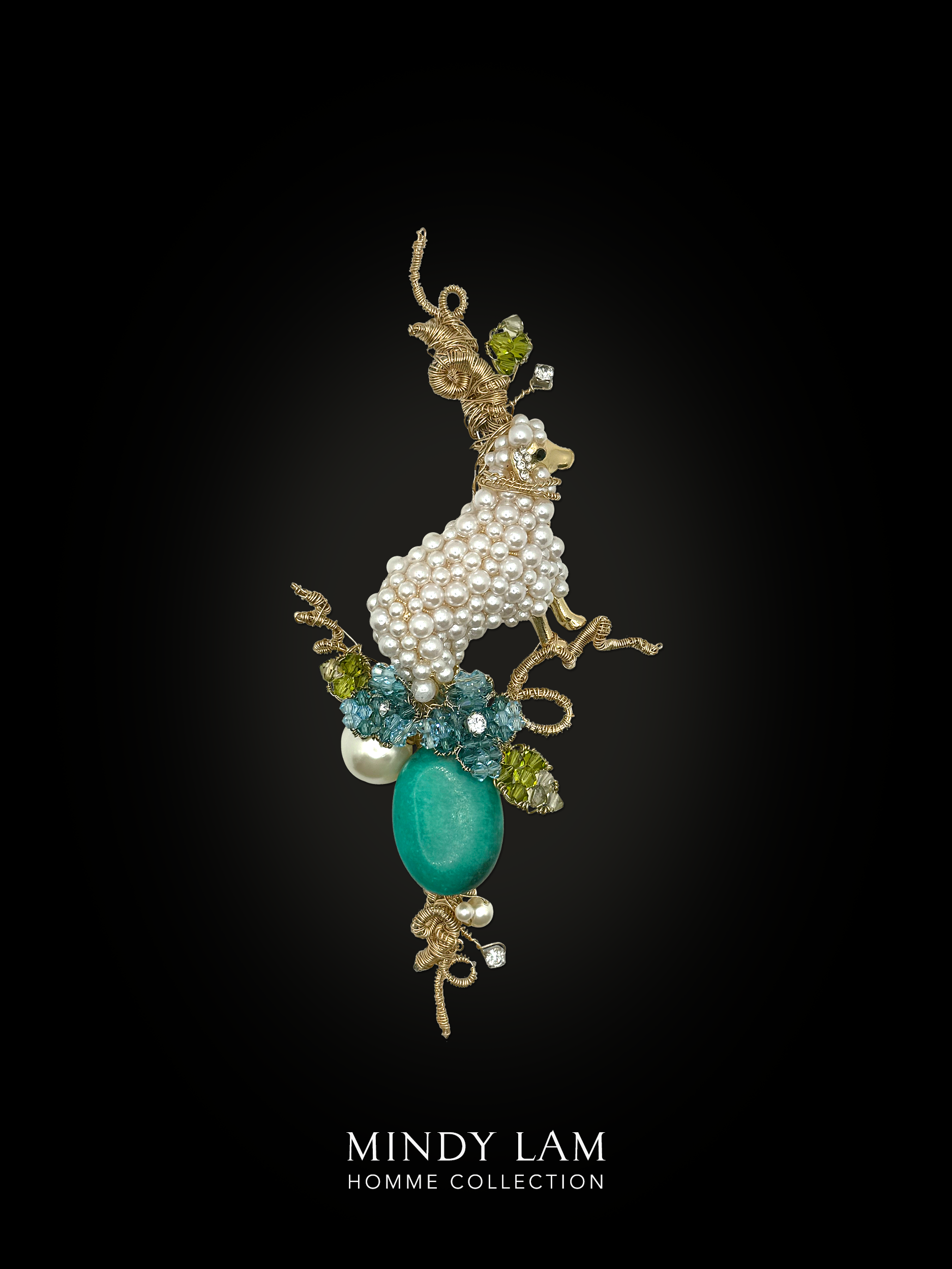 Men's Lapel Pin - Lamb of Pearls Elegant Brooch for Suits & Blazers | Perfect for Weddings, Business Meetings & Formal Events