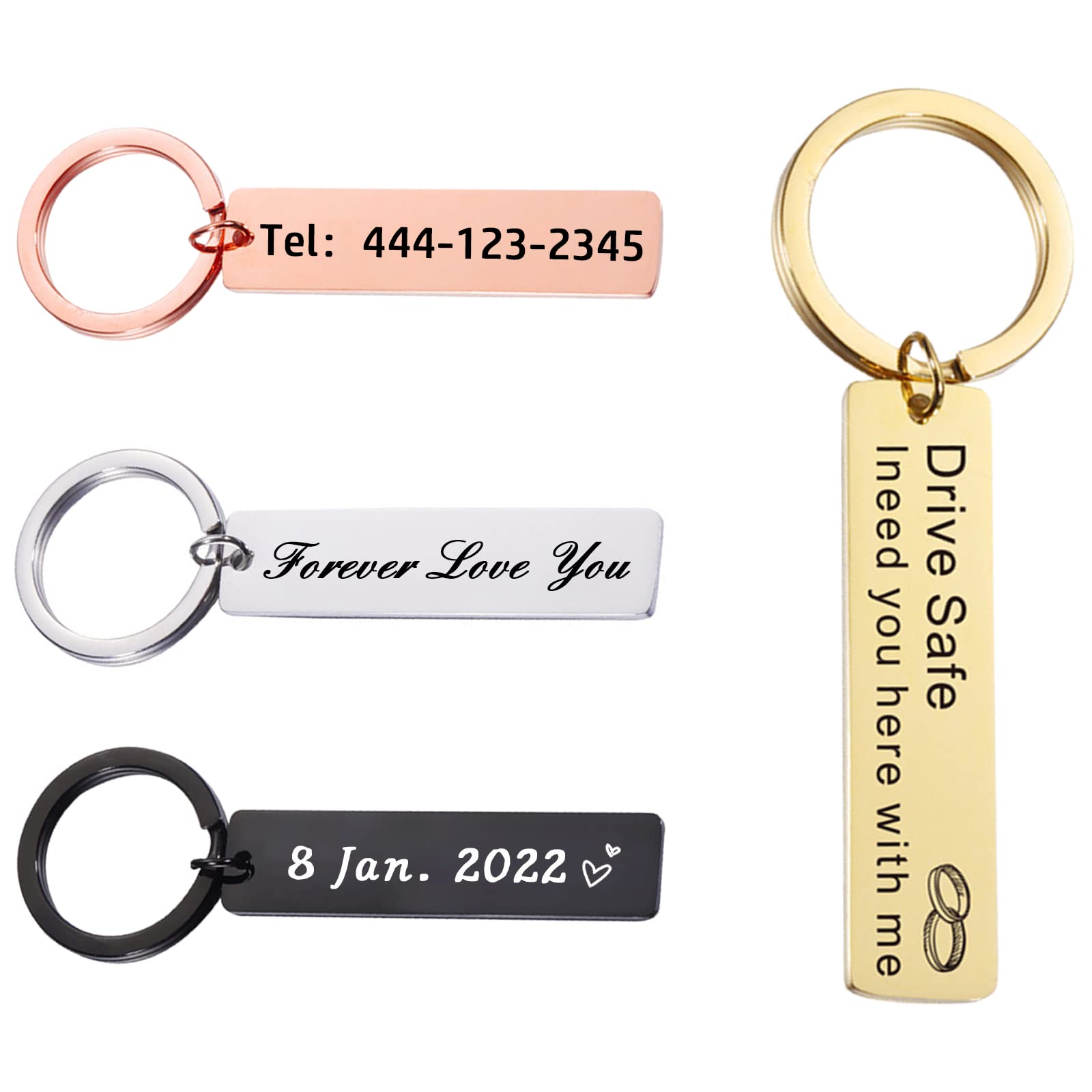 Custom Engraved Double Sided Keychains - Personalized Photo/Text/Name Keychains for Men & Family - Perfect Gift for Birthdays, Anniversaries & Special Occasions