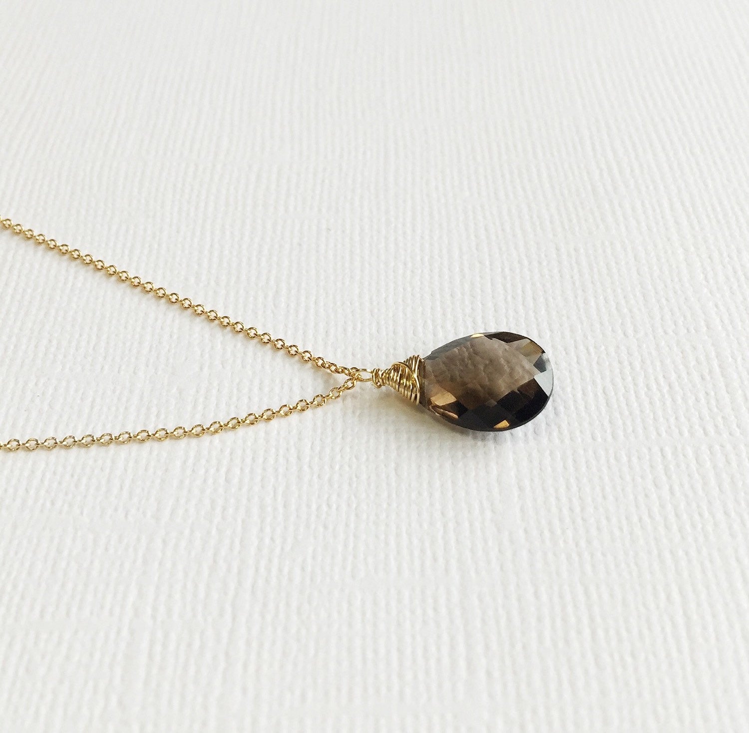Yazmin Smoky Quartz Necklace (N193) - Elegant Gemstone Jewelry for Women, Perfect for Parties, Weddings & Everyday Wear