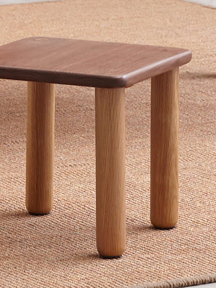 Solid Oak & Black Walnut Kids Small Stool - Durable Wooden Step Stool for Children - Perfect for Bathroom, Kitchen, and Playroom Use