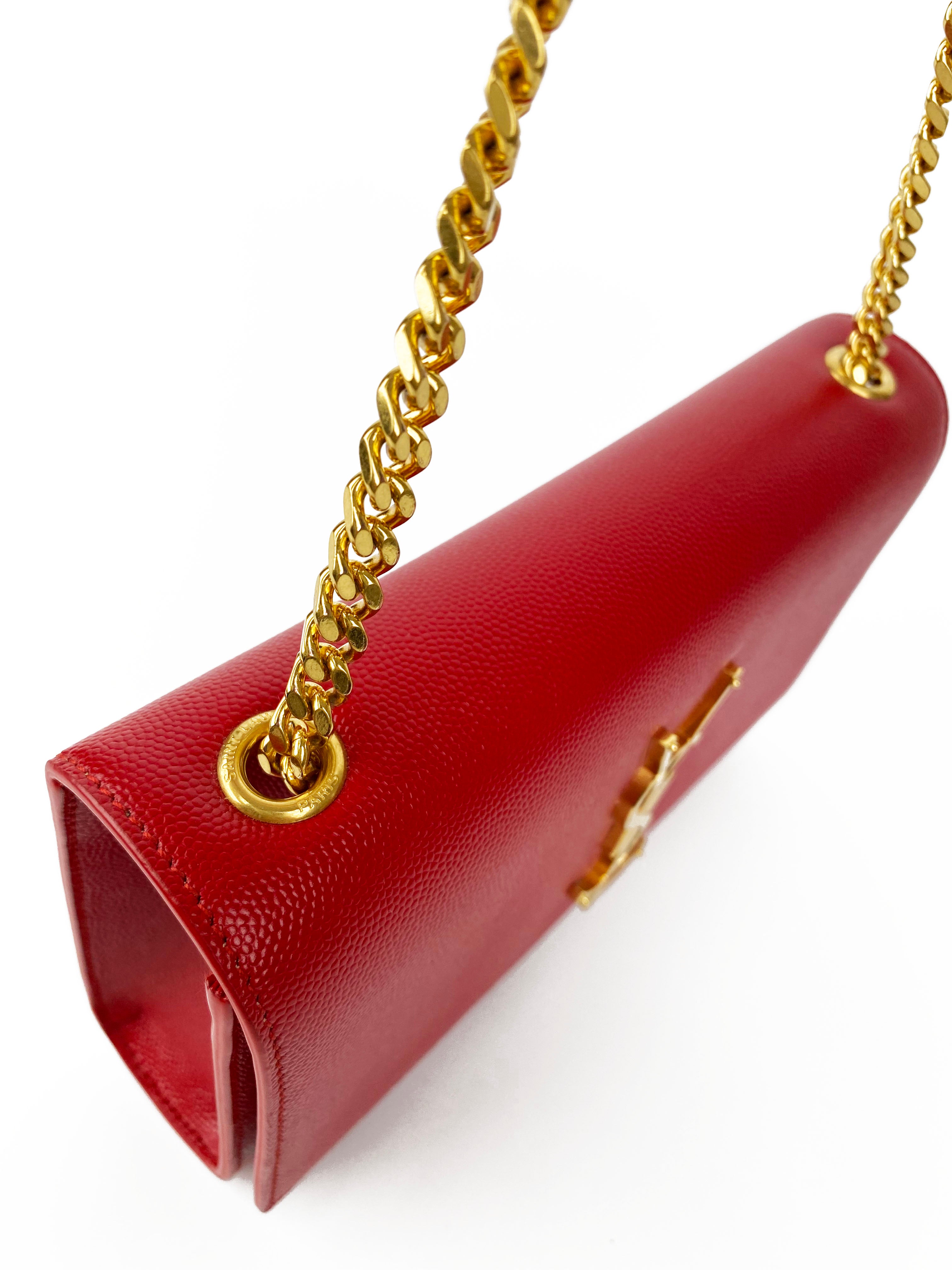 Saint Laurent Small Red Kate Bag - Luxury Crossbody Handbag for Women | Perfect for Evening Parties, Date Nights & Special Occasions