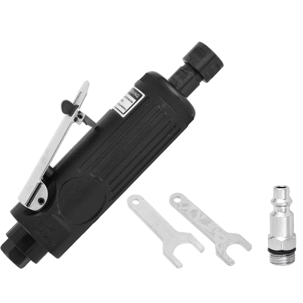 1/4 Inch Air Die Grinder - 22000 RPM Straight Grinder with Safety Switch, 0.3HP for Metal Polishing & Grinding | Ideal for Automotive Repair, Metalworking & DIY Projects