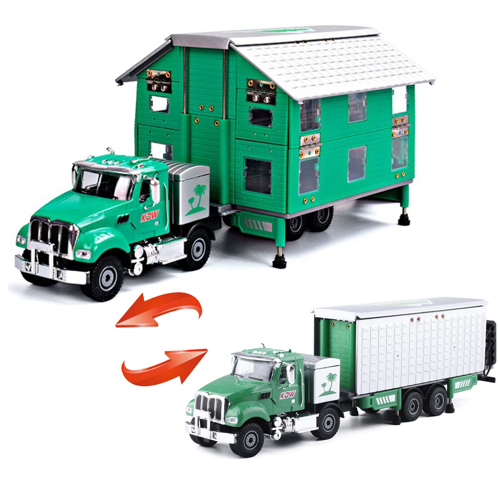 Tiydiygo Alloy Truck Car Transformer Toy - Deformable Limo Action Figure for Kids Boys & Girls Ages 3-12 - Green RV Vehicle Toy for Pretend Play, Birthday Gifts & Collectibles