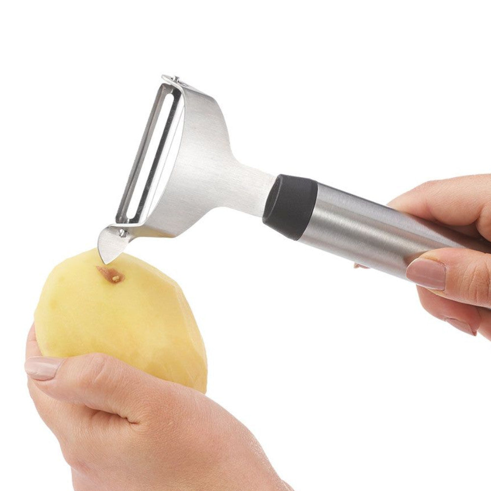 STARFRIT 95800 Gourmet Stainless Steel Y Peeler - Professional Vegetable & Fruit Peeler for Kitchen, Potato Carrot Apple - Ergonomic Comfort Grip for Easy Peeling
