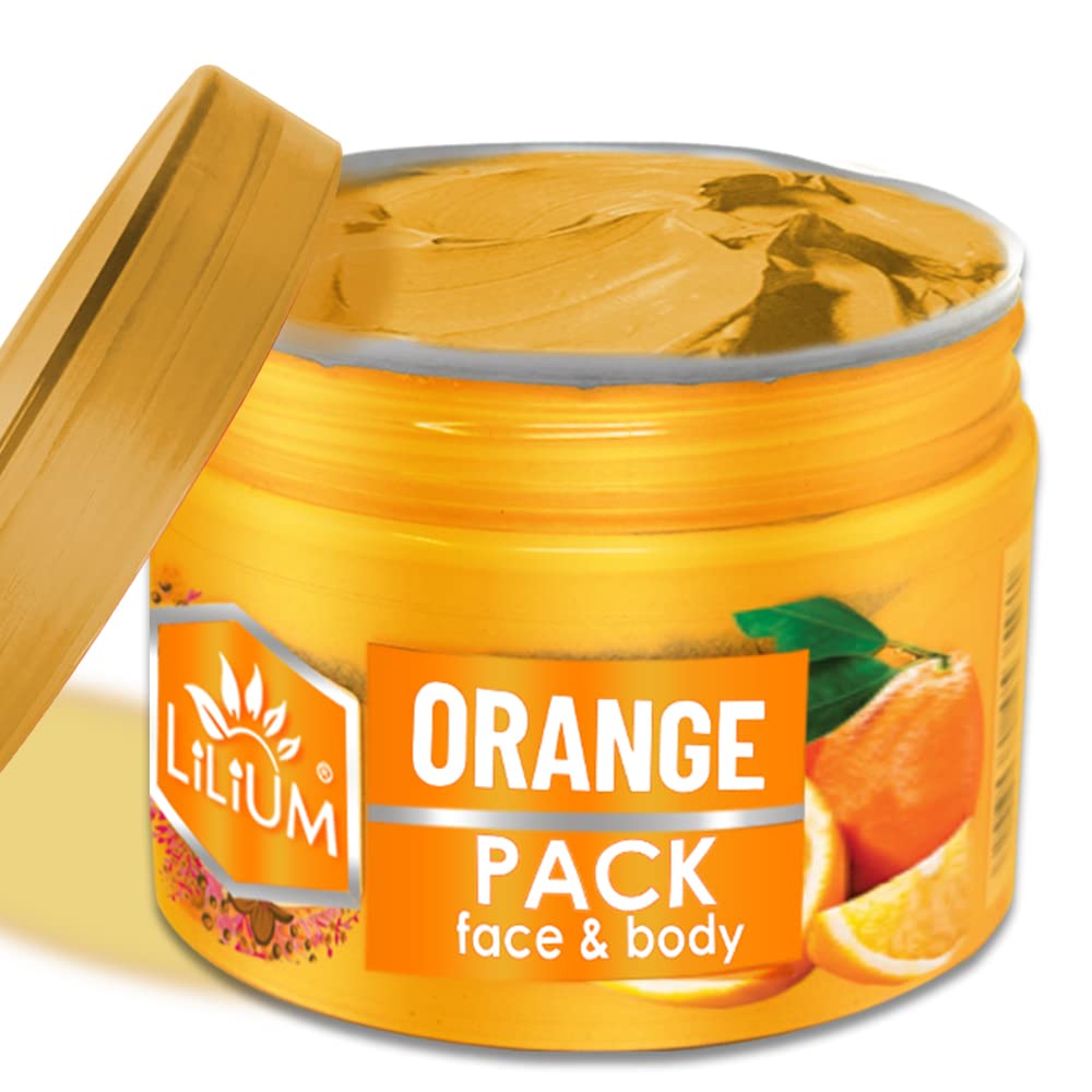 Lilium Orange Face Pack 250g - Natural Extract Enriched Brightening & Glowing Skin Care | Perfect for Daily Skincare Routine & Spa Treatments