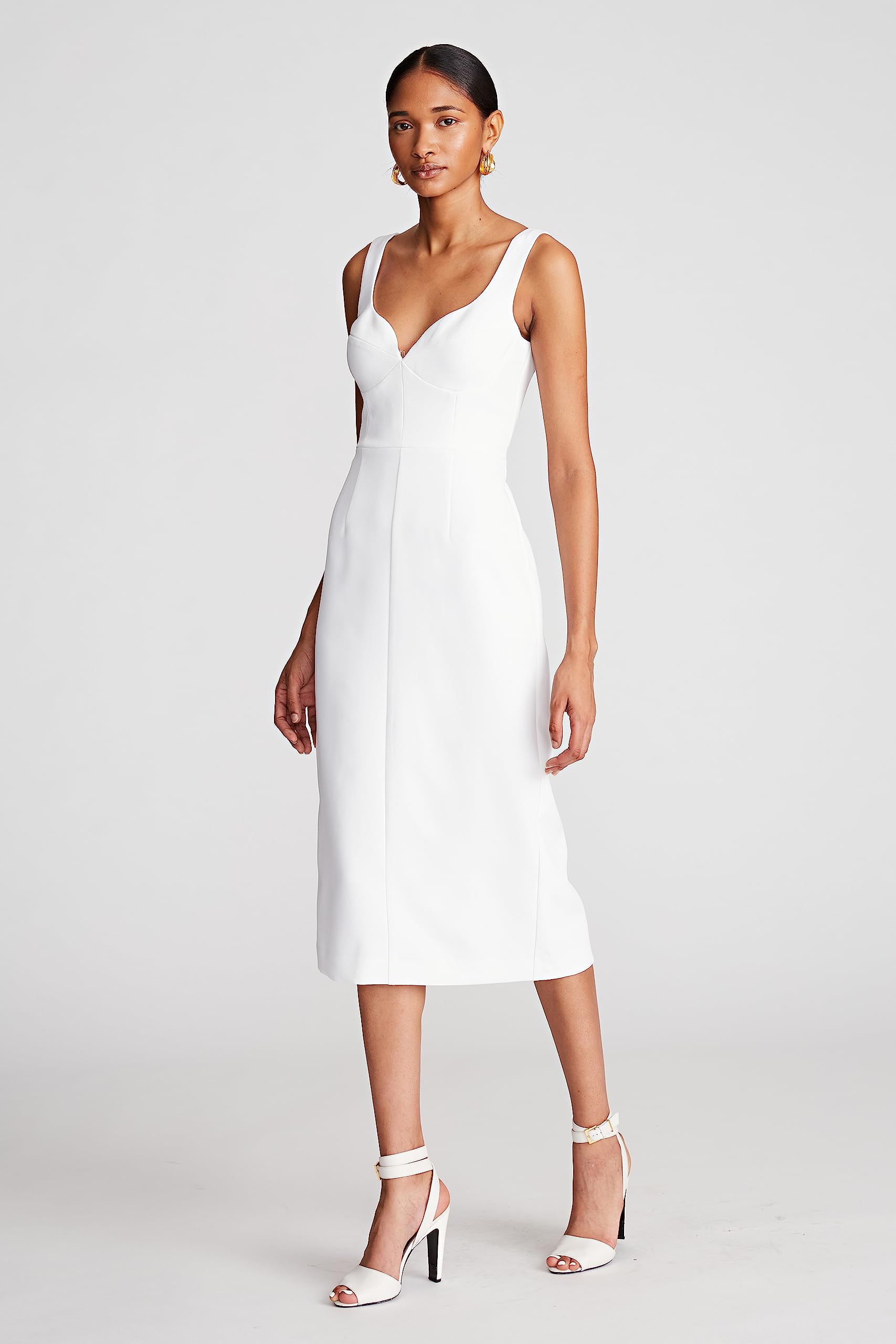HALSTON Women's Kaylie Stretch Crepe Dress - Elegant & Comfortable for Work, Parties & Special Occasions