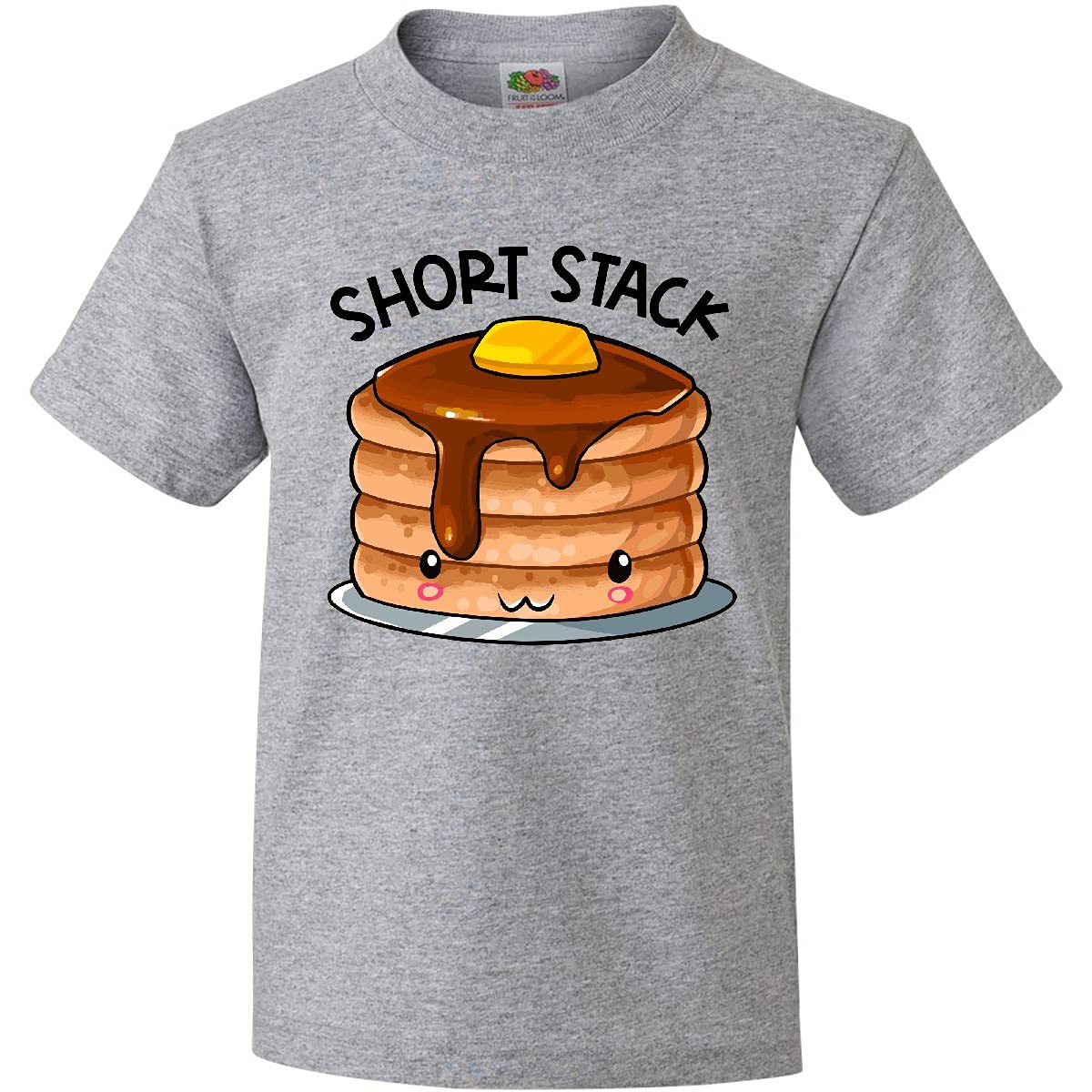 Inktastic Short Stack Cute Pancake Breakfast Youth T-Shirt - Fun Graphic Tee for Kids, Boys & Girls - Perfect for Breakfast Lovers, School, Playdates & Family Outings