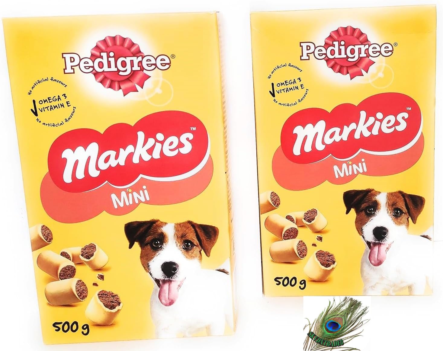 Pedigree Markies Minis Dog Treats - Tasty Marrowbone Biscuit Snacks for Small & Medium Dogs, 500g x 2 Pack - Perfect for Training Rewards & Dental Health Care