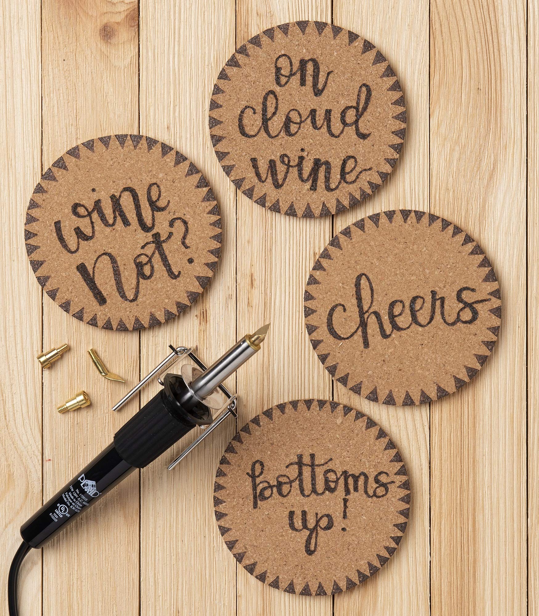 Wood Burning Kit with Plaid Stencil - Pyrography Pen for DIY Crafts, Woodworking, and Leather Engraving - Perfect for Home Decor, Personalized Gifts & Art Projects