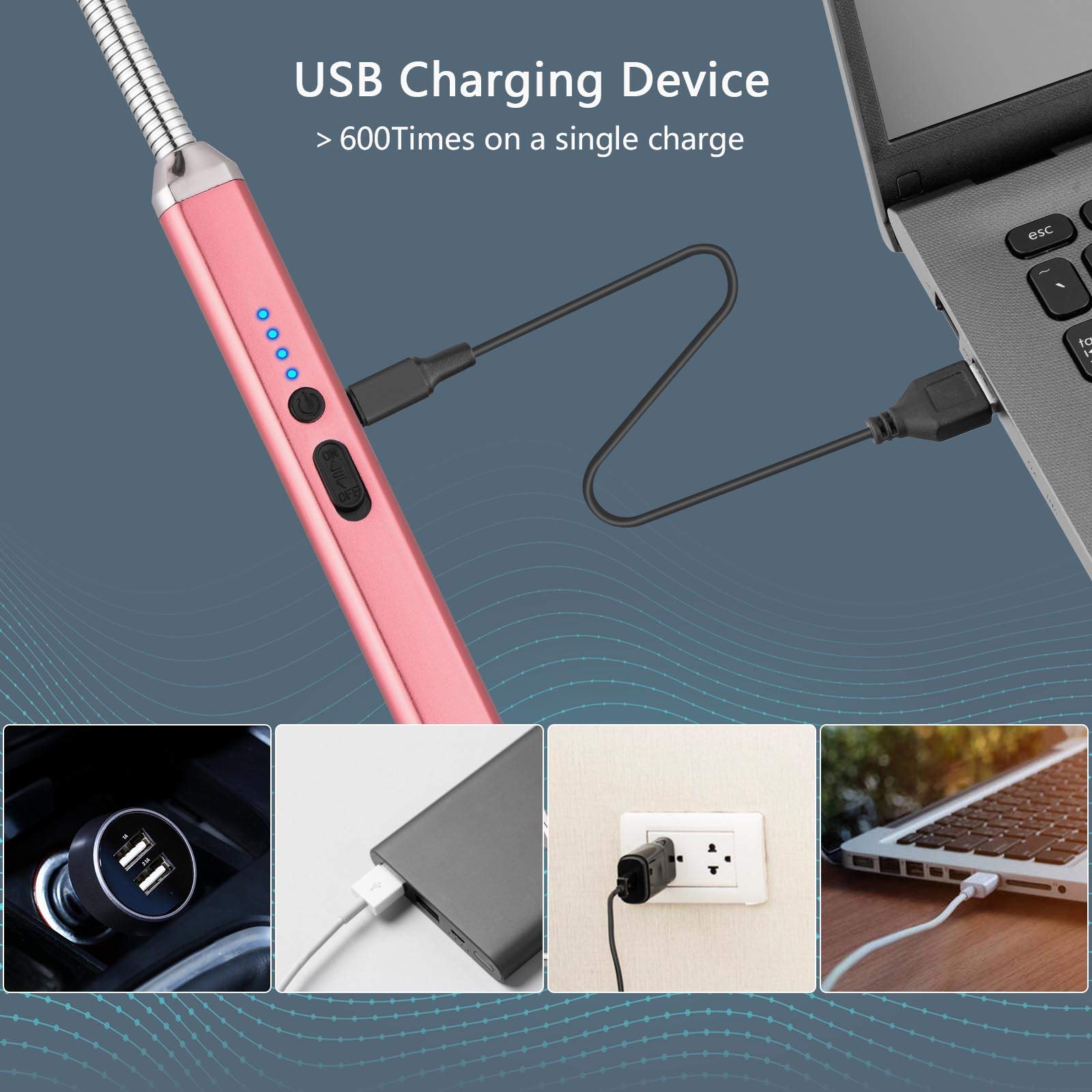 USB Rechargeable Electric Candle Lighter - Windproof Arc Lighter for Birthday, Mother's Day Gifts (Great for Mom, Women, Men, Wife, Sister) | Perfect for Home Decor, Romantic Dinners, Candle Lighting & Special Occasions