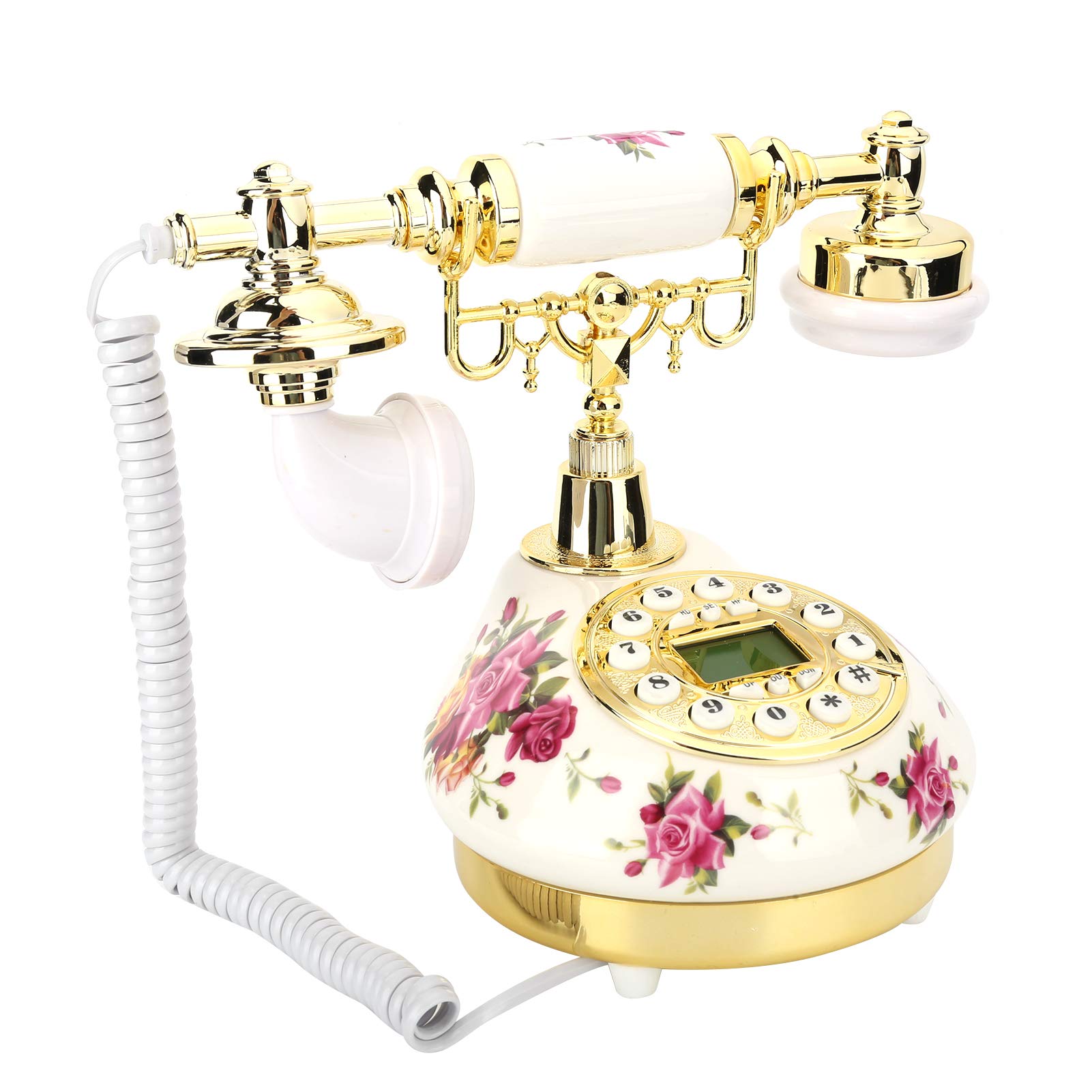 Vintage European Style Retro Corded Landline Telephone - Classic Desktop Phone for Home, Hotel & Office - Perfect for Home Decor, Office Use & Hospitality Settings