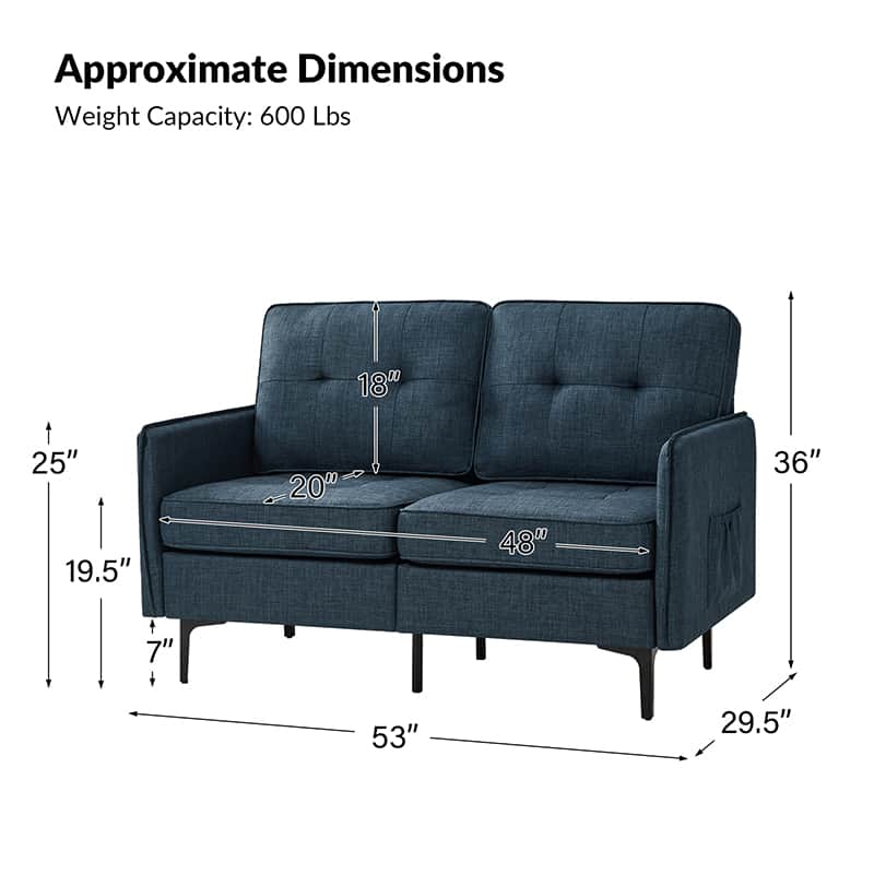 Ricarda Sofa with Removable Cushions - Easy to Clean Modern Living Room Furniture for Home & Office Comfort