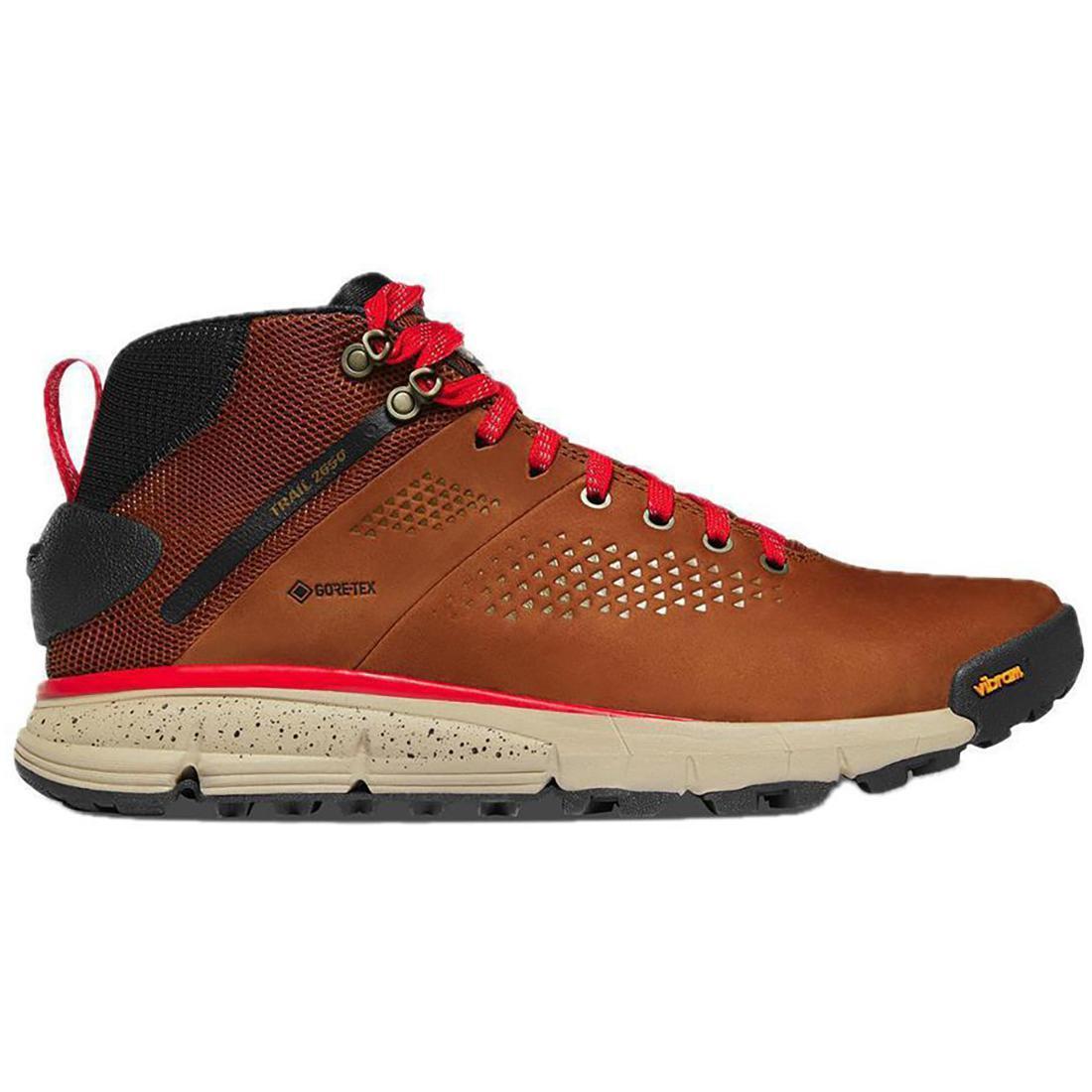 Trail 2650 Mid 4 GTX Hiking Boots for Men - Waterproof Brown/Red Outdoor Shoes - Perfect for Mountain Trekking & Backpacking Adventures