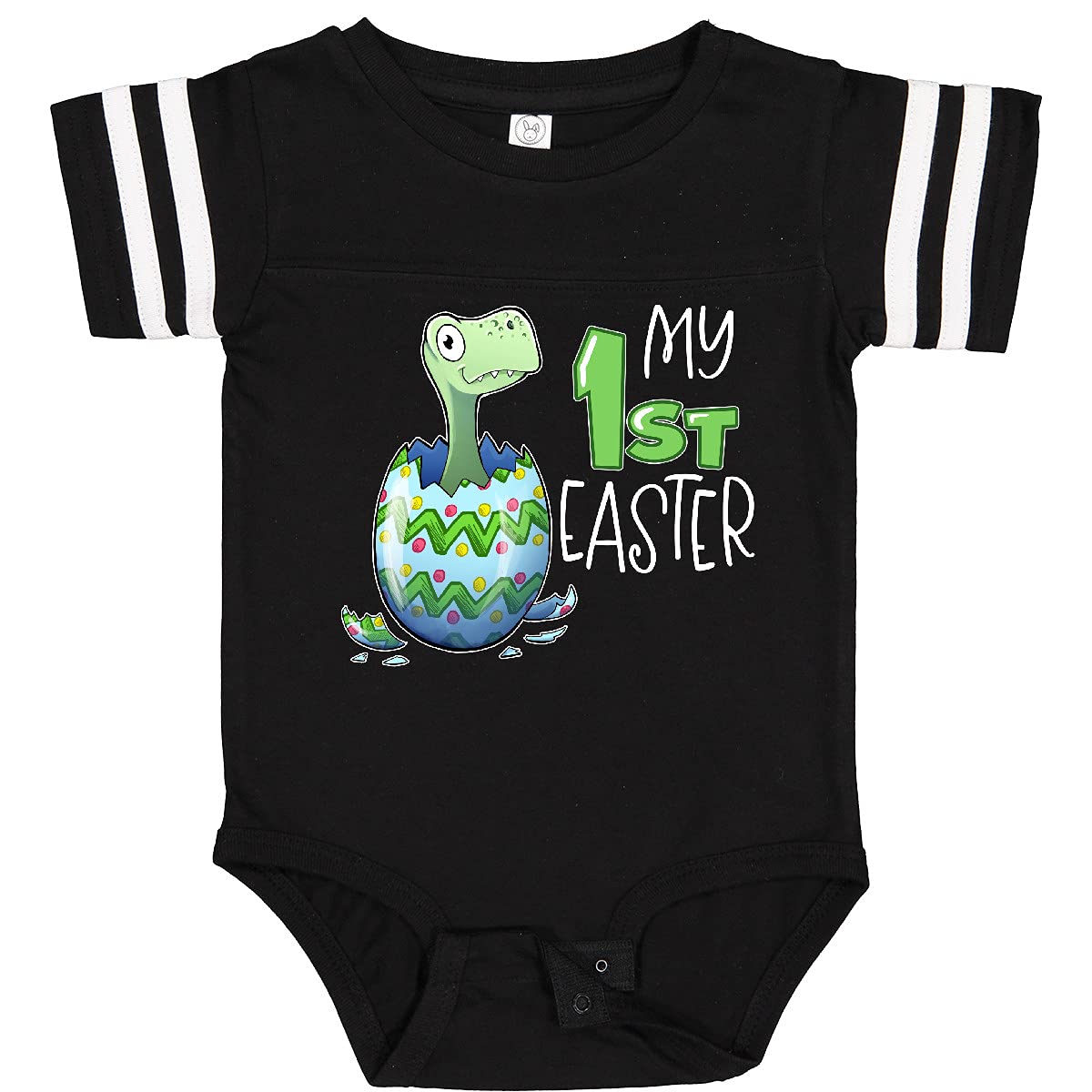 Inktastic My 1st Easter Dinosaur Hatching Easter Egg Baby Bodysuit - Cute Dino Themed Easter Outfit for Newborns & Infants - Perfect for Easter Photos, Egg Hunts & Family Celebrations