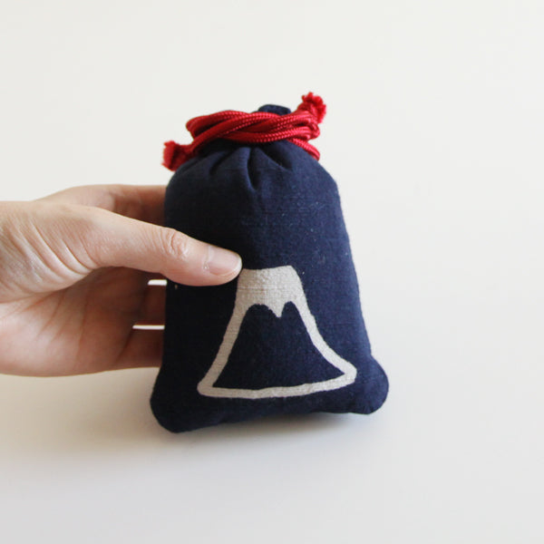 Katazome Small Talisman Bag - Mt. Fuji Drawstring Pouch | Japanese Traditional Craft Gift for Travel & Protection | Perfect for Jewelry, Amulets & Good Luck Charms