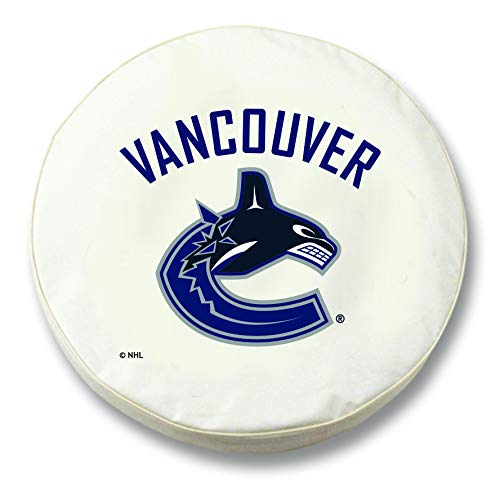 Holland Bar Stool Co. Vancouver Canucks White Vinyl Car Tire Cover - Waterproof & UV Resistant Spare Tire Protector for Trucks, SUVs, RVs - Perfect for Outdoor Travel & Tailgating