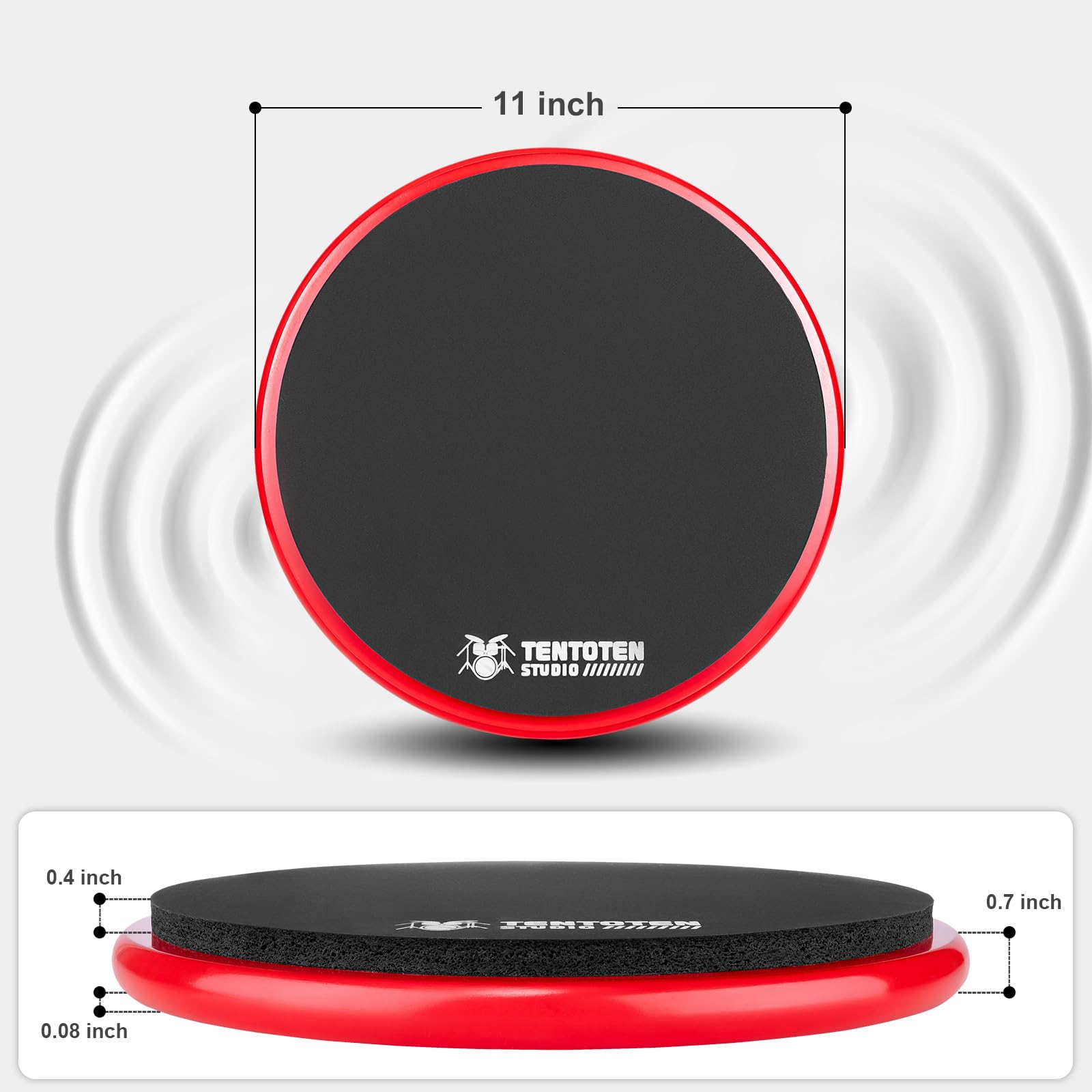 11 Inch 2-Sided Drum Practice Pad - 0.4