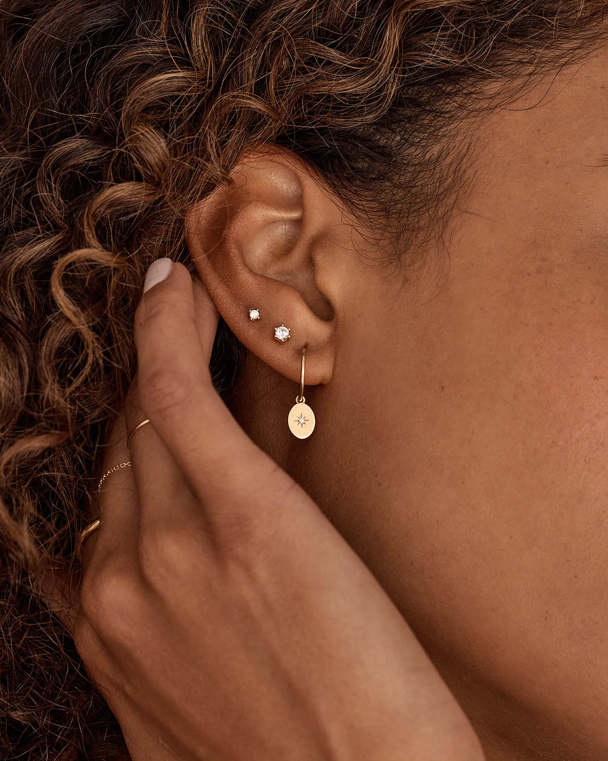 14K Solid Gold Diamond Hoop Earrings for Women - Shine Your Light - Perfect for Everyday Wear, Parties & Special Occasions