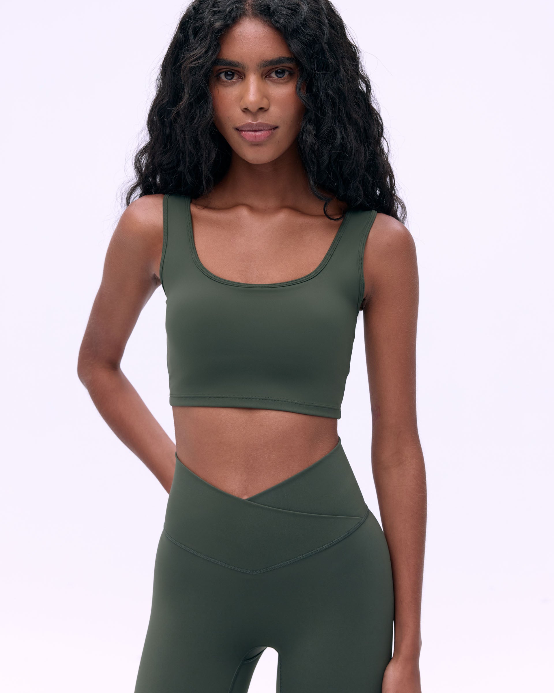 Ultimate Wrap Over Leggings for Women - Dark Olive Green High Waist Yoga Pants | Perfect for Yoga, Gym, Running & Everyday Wear