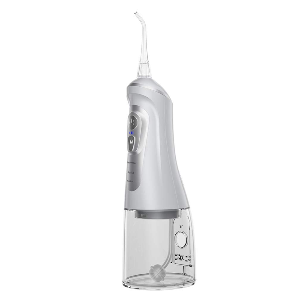 Professional Water Flosser with 4 Jet Tips & 6 Cleaning Modes - Rechargeable Cordless Dental Flosser with Anti-Leak Design for Adults & Kids - Perfect for Home Use, Travel, and Oral Care Routine - Gray