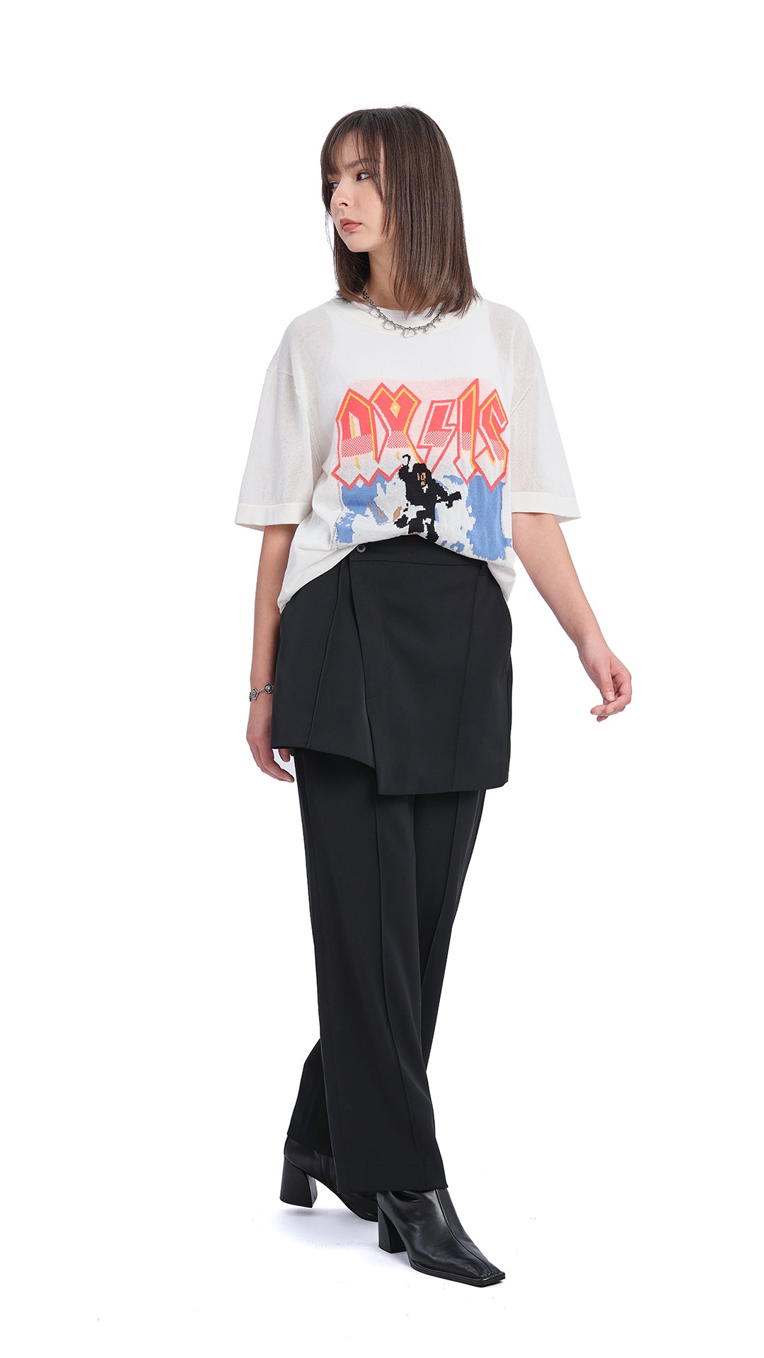 Soft Knitted Band Tee for Women - Comfortable Stretch Cotton T-Shirt for Casual Wear & Layering