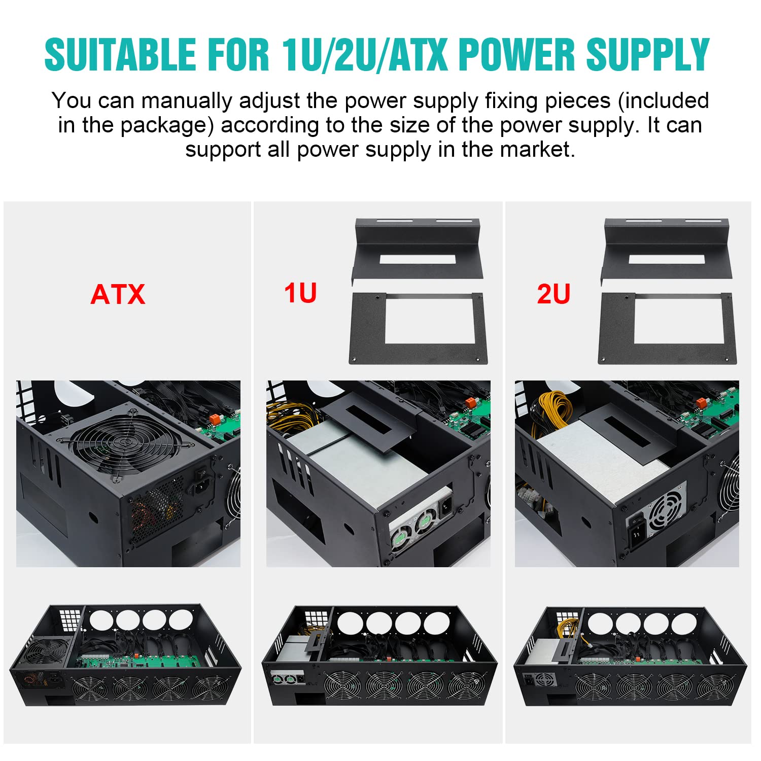 Durable Mining Rig Frame Case with Motherboard, CPU, 4GB RAM & 4X 120mm Fans - Supports 8 Adjustable Speed Fans & GPU for ETH/ETC/ZEC Mining (PSU & GPU Not Included) - Perfect for Crypto Mining Setup & Home Mining Rigs