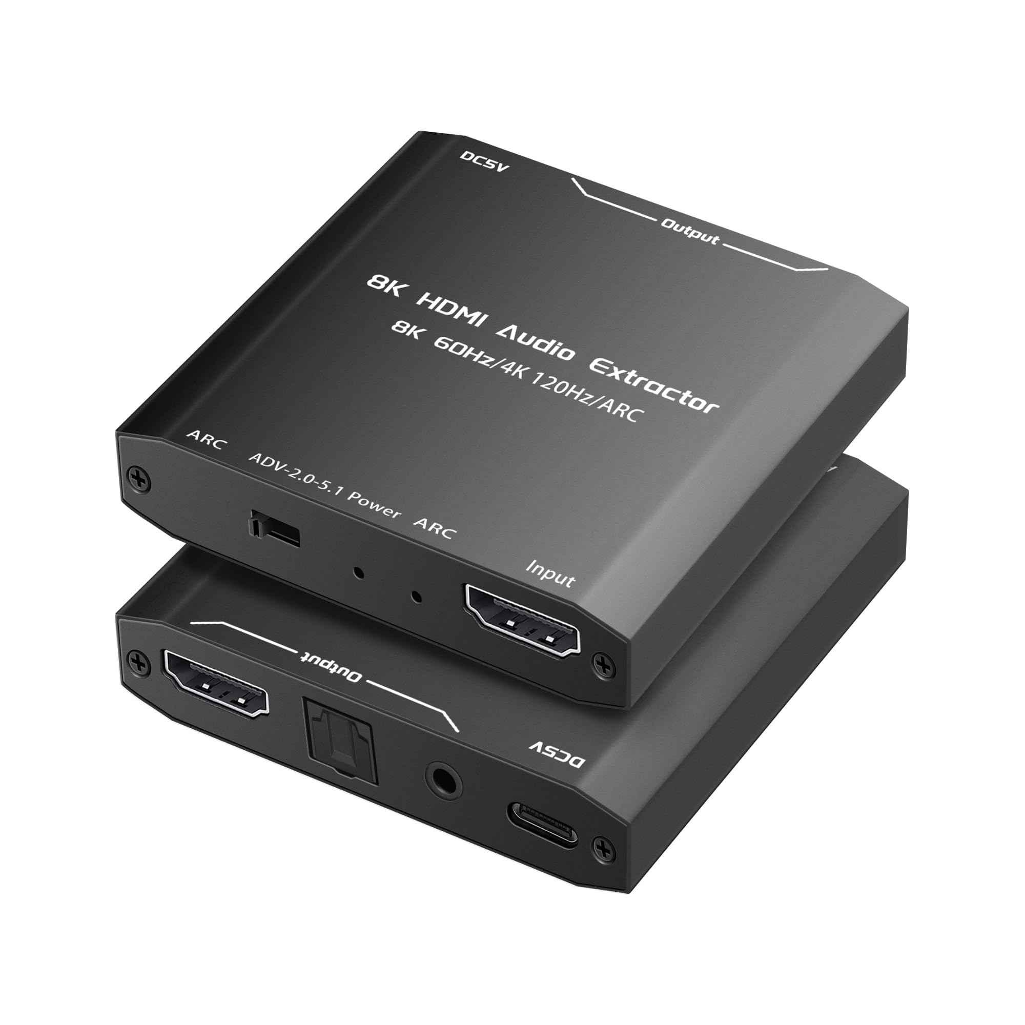 4K 120Hz HDMI Audio Extractor with 8K@60Hz Support - HDMI to HDMI + Optical Toslink SPDIF + 3.5mm Audio Jack - Compatible with HDMI 2.1, HDR10, HDCP2.3 & Dolby Vision - Perfect for Home Theater, Gaming & Audio Systems