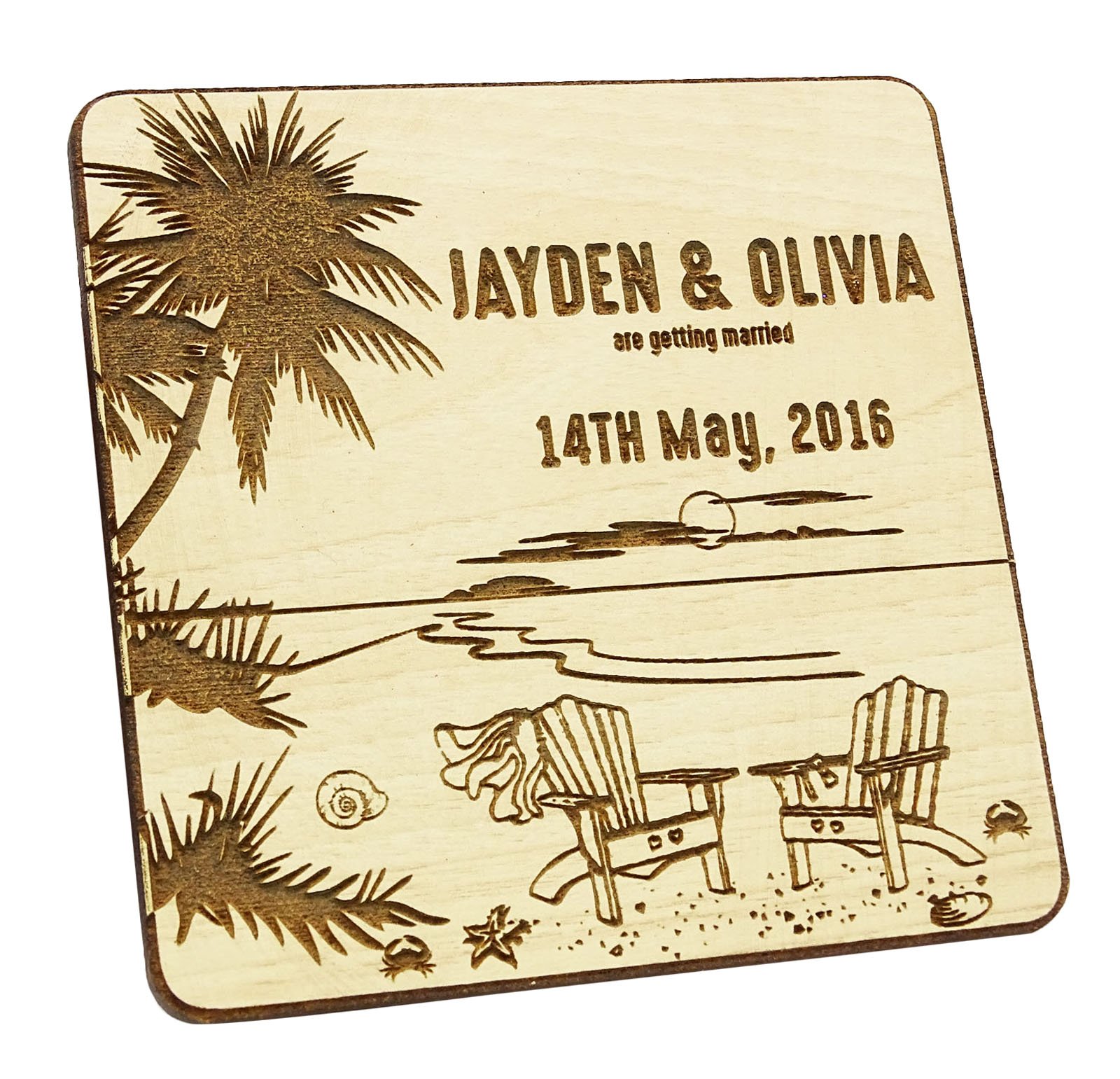 Custom Engraved Rustic Wedding Save The Date Wooden Magnets - 30 Pack Personalized Gift for Couples, Bridal Party & Guests - Perfect for Wedding Invitations, Save the Date Cards, Fridge Decor